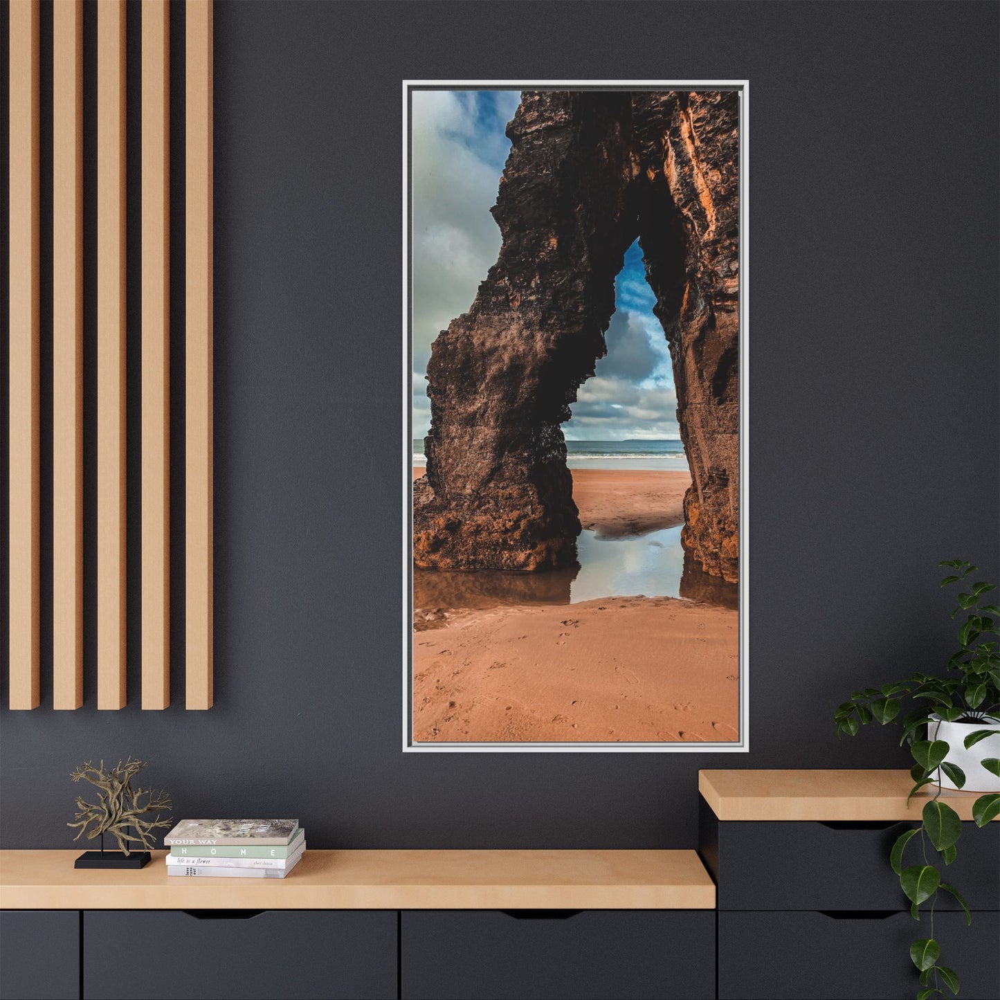 Ballybunion Cliff Matte Canvas, Framed (Multi-color)