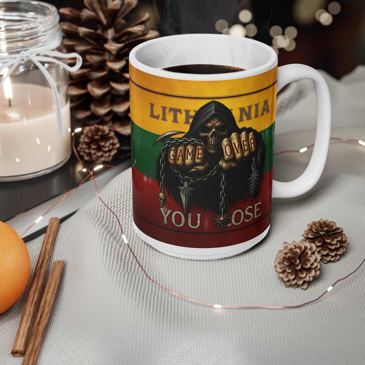 Vintage Lithuanian Game Over Coffee Mug - Grab Your 11oz or 15oz Ceramic Cup