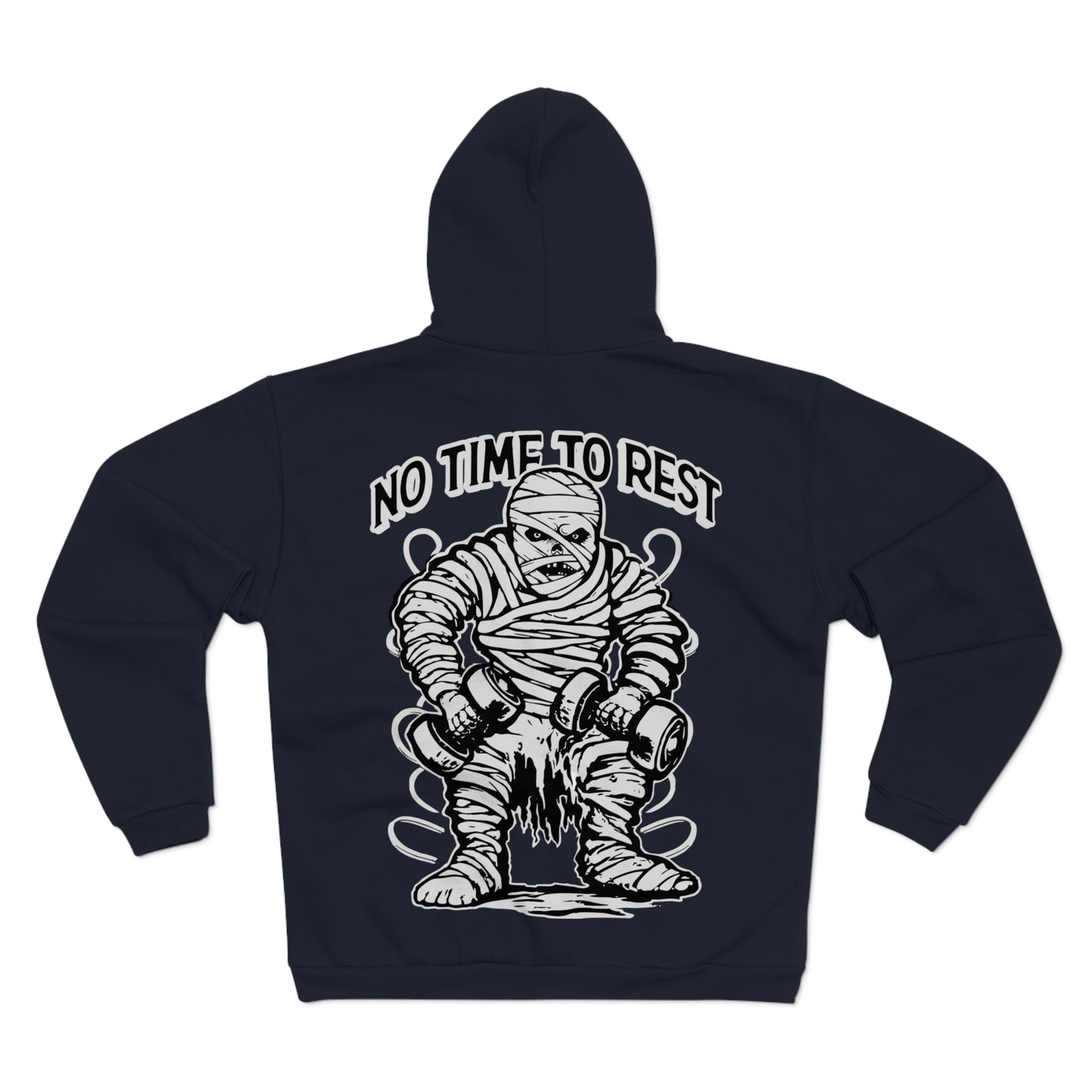 No Time to Rest Unisex Hooded Zip Sweatshirt – Motivational Workout Gear for Fitness Enthusiasts