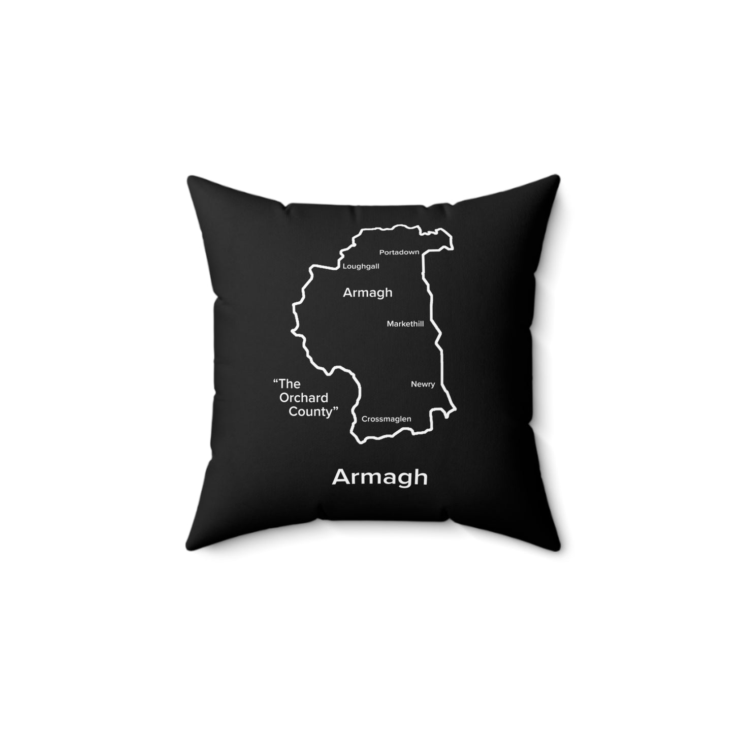 Armagh Spun Polyester Square Pillow Black Edition 2 Sizes