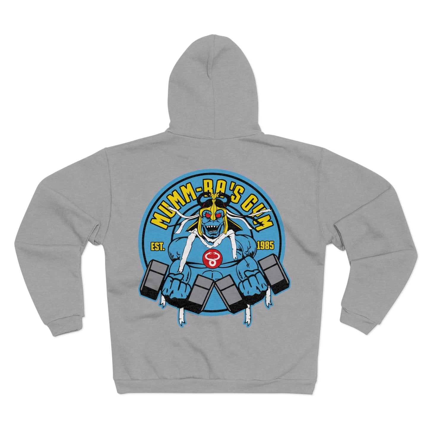Vintage Gym Monster Unisex Hooded Zip Sweatshirt - Retro Fitness Hoodie