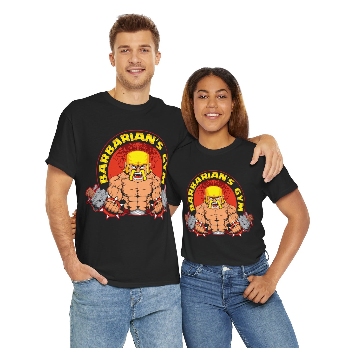 Barbarian's Gym Heavy Cotton Tee - Unisex Fitness Shirt for Gym Lovers Black