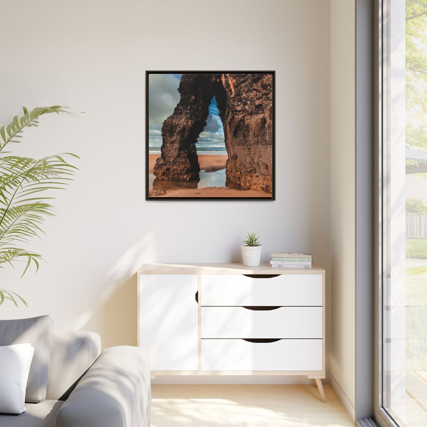 Ballybunion Cliff Matte Canvas, Framed (Multi-color)