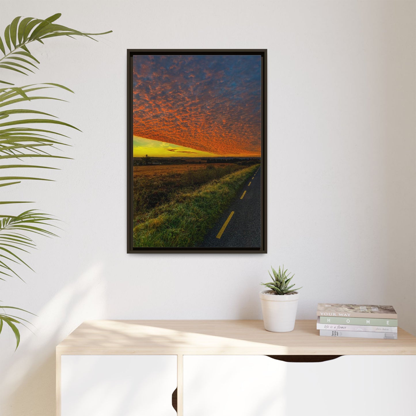 Cloudy Sunset Matte Canvas, Framed (Multi-color)