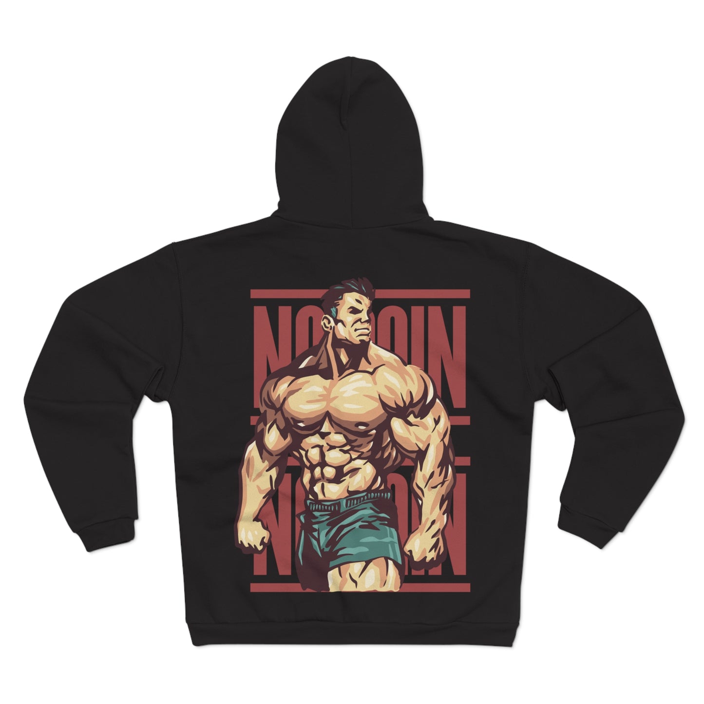 Muscle Power Unisex Hooded Zip Sweatshirt - Bold Graphic Design