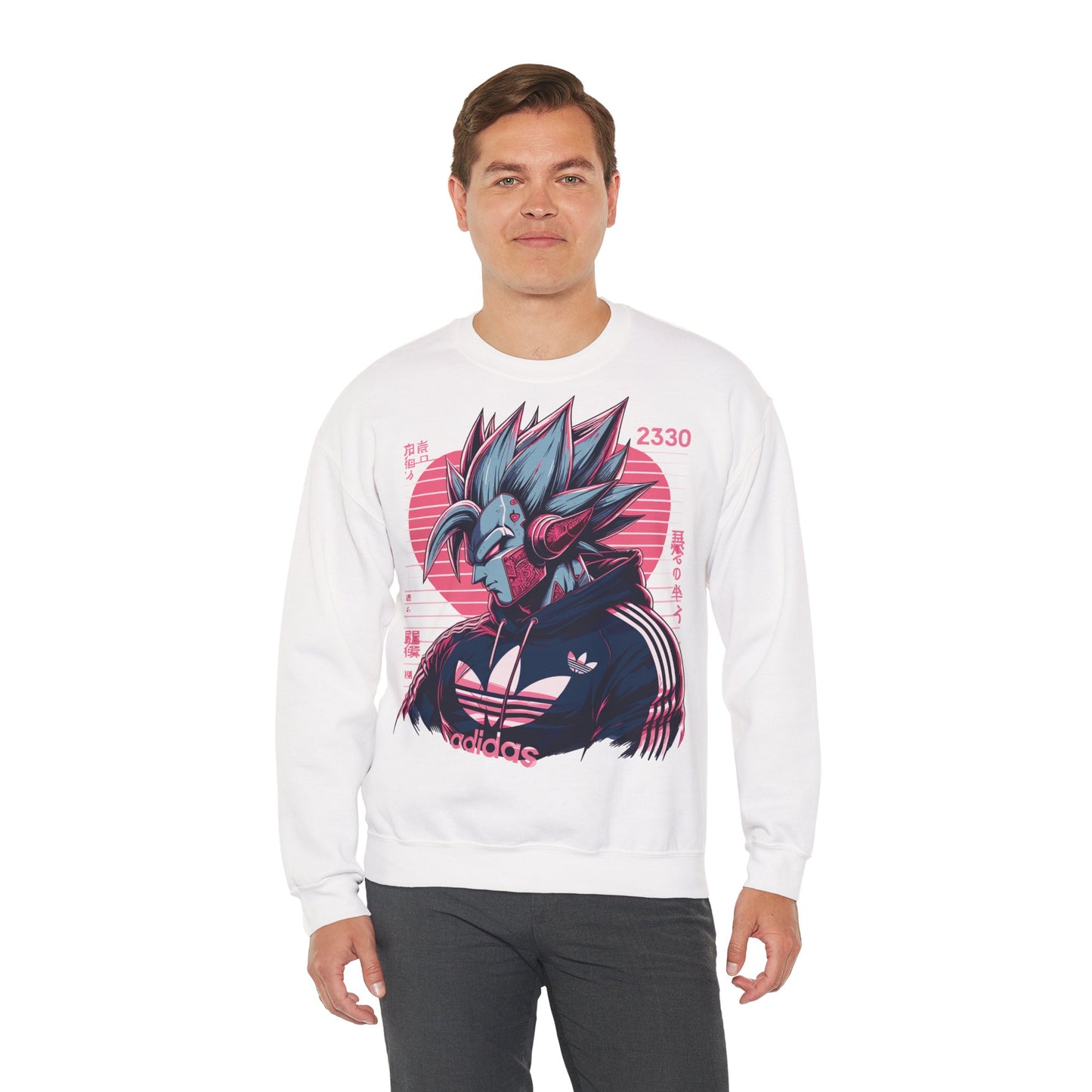 Futuristic Dragon Graphic Crewneck Sweatshirt - Unisex Heavy Blend™ - Perfect for Sci-Fi and Anime Fans