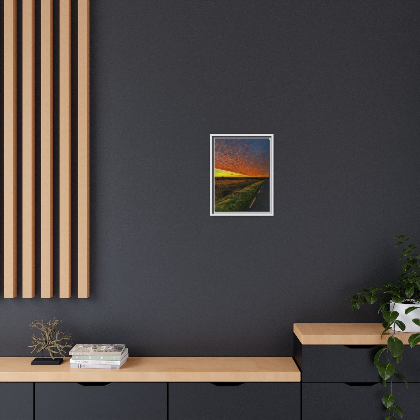 Cloudy Sunset Matte Canvas, Framed (Multi-color)