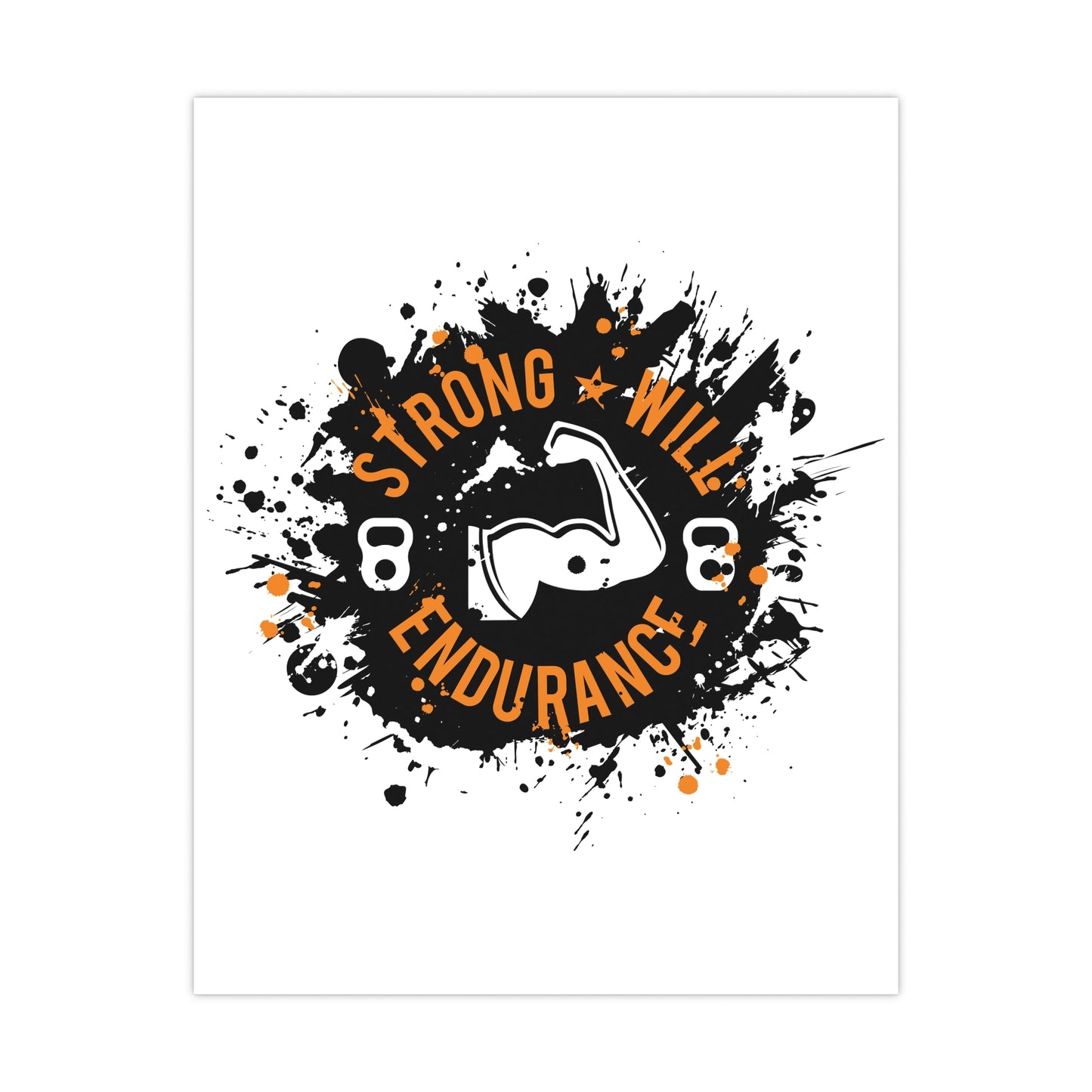 Motivational Fitness Matte Poster - 'Strong Will Endurance' Wall Art