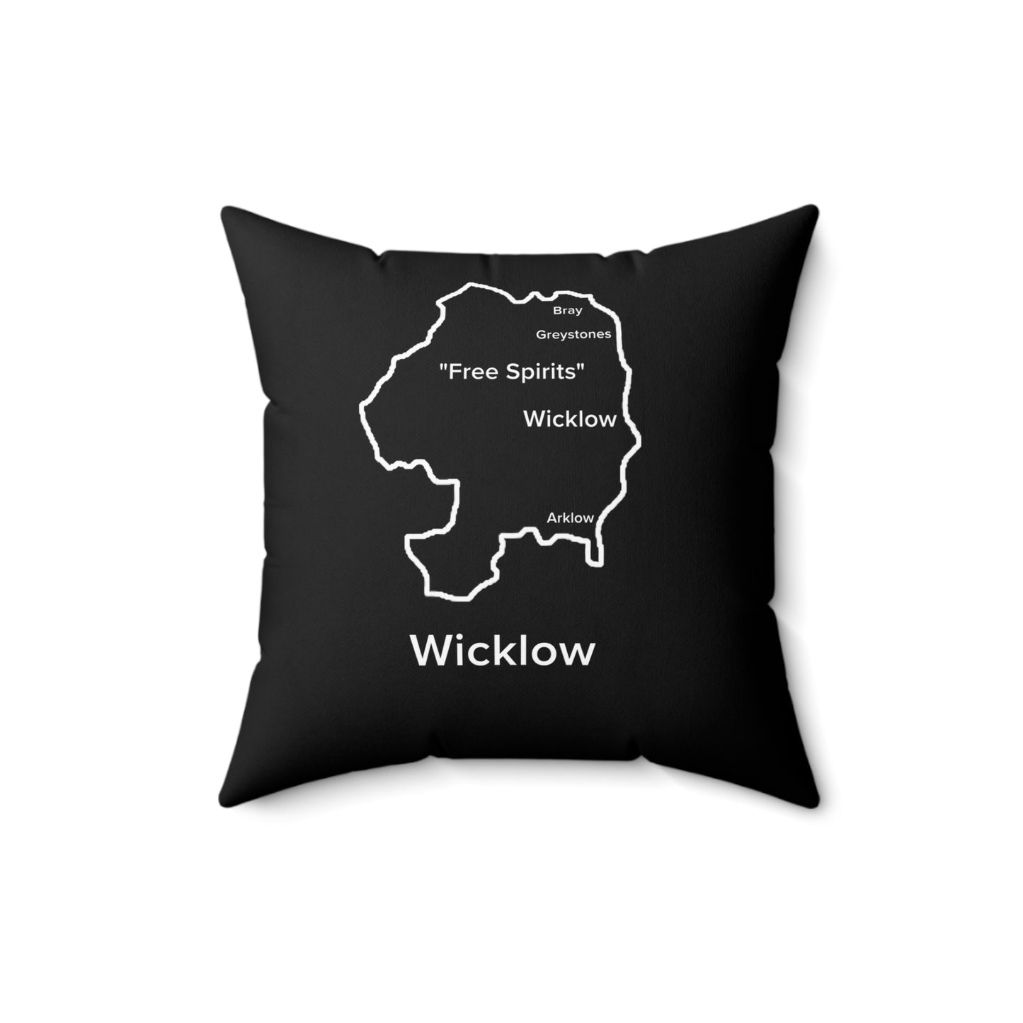 Wicklow Spun Polyester Square Pillow Black Edition 2 Sizes