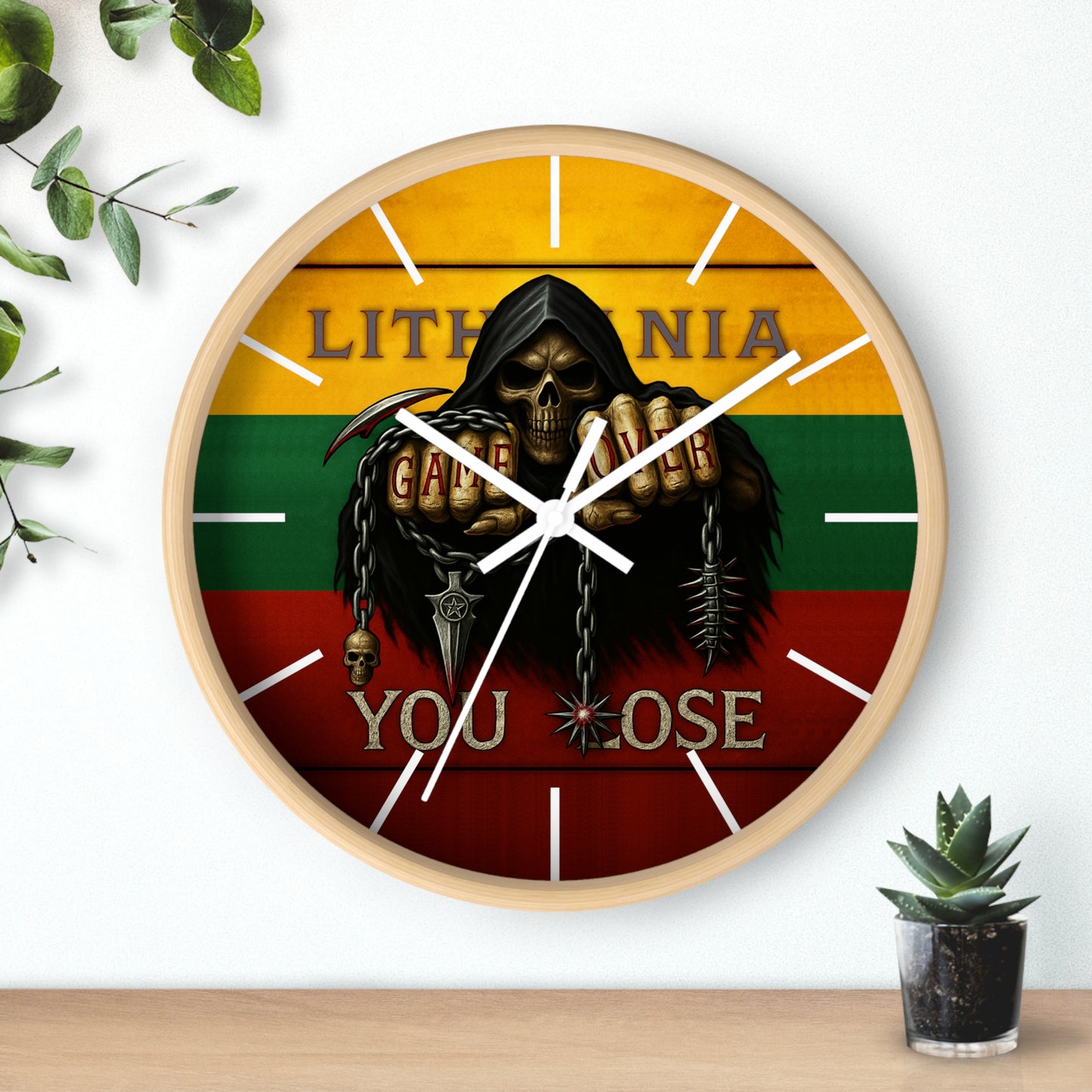 Lithuania Wall Clock Art "You lose"