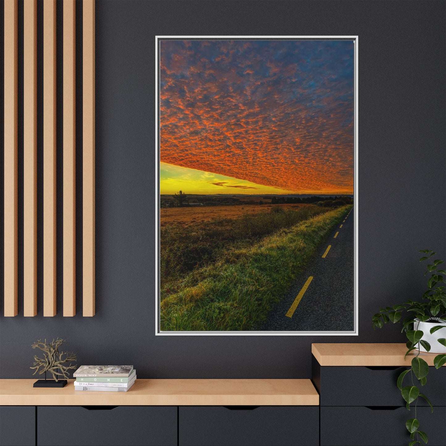 Cloudy Sunset Matte Canvas, Framed (Multi-color)