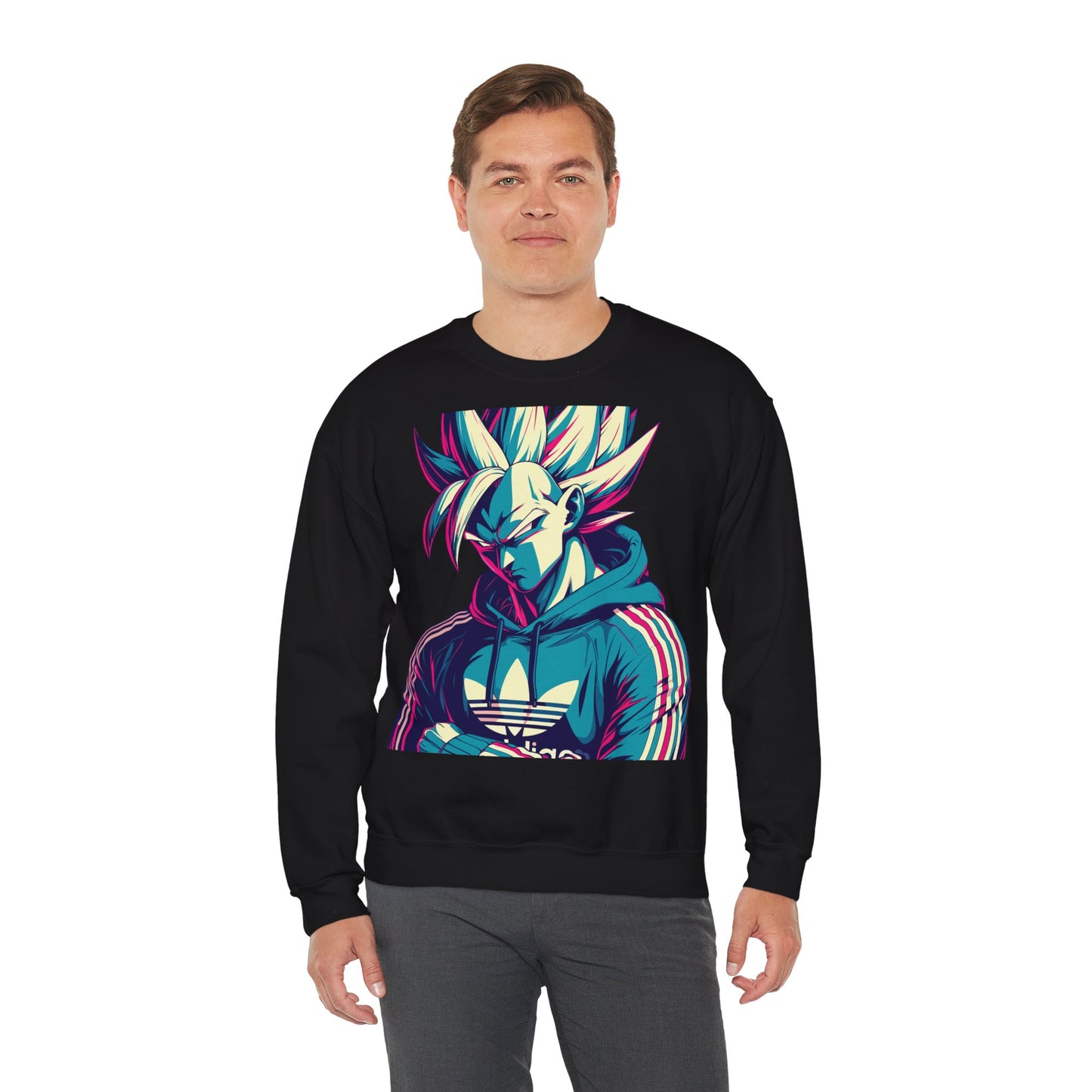 Trendy Unisex Crewneck Sweatshirt with Colorful Anime Design