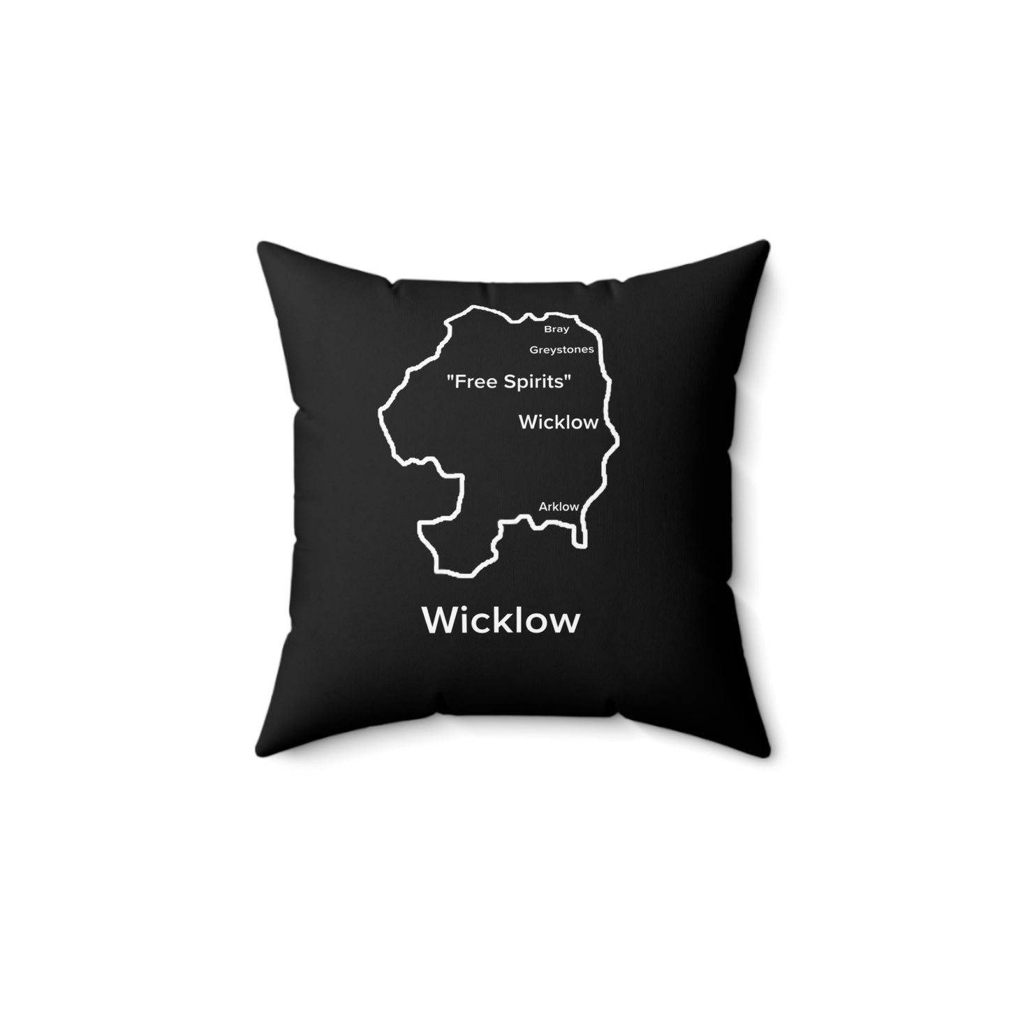 Wicklow Spun Polyester Square Pillow Black Edition 2 Sizes