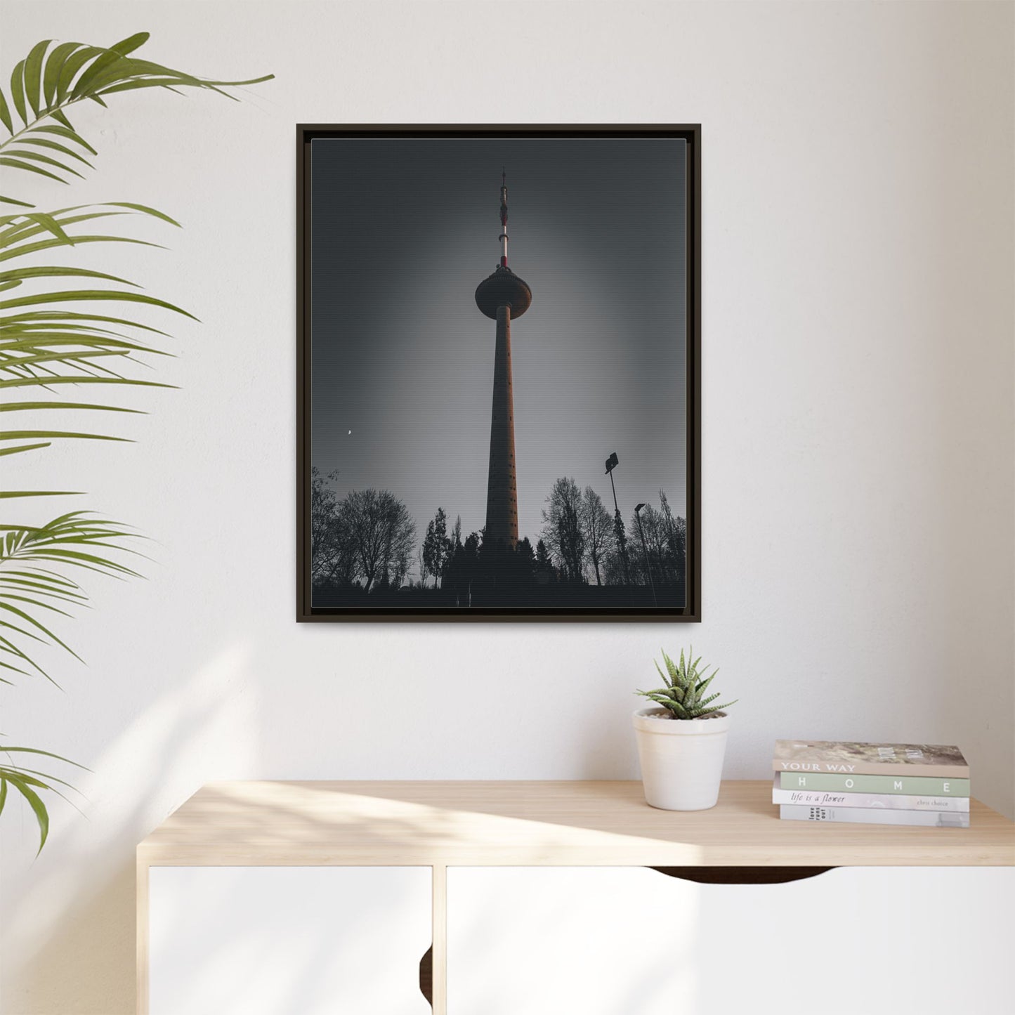TV Tower Matte Canvas, Framed (Multi-color)