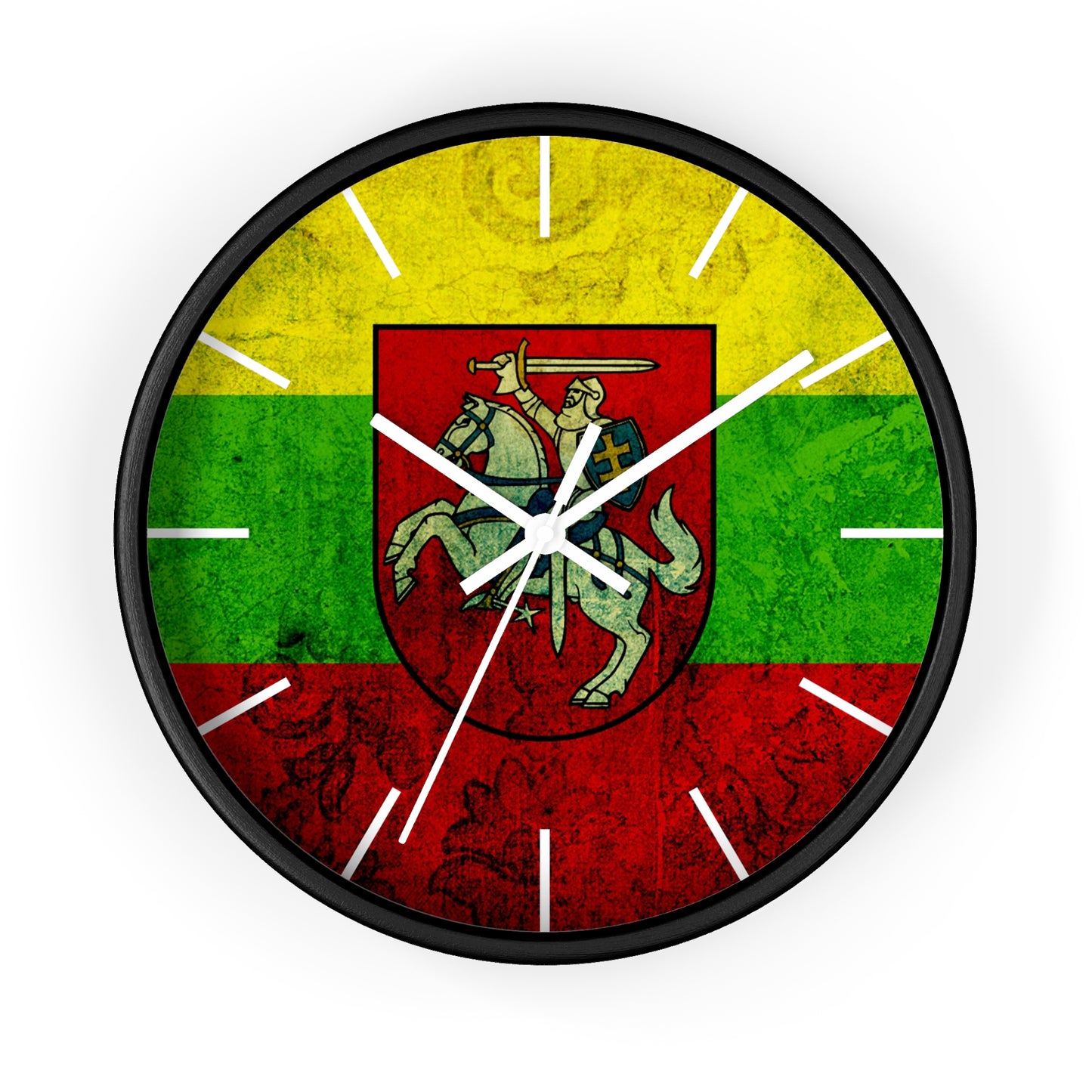 Lithuanian Heritage Wall Clock - Vintage Flag Design