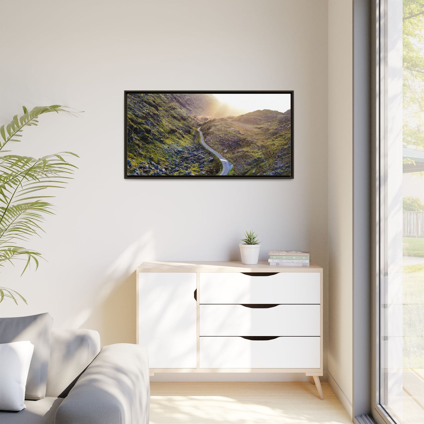 Valley Road Matte Canvas, Framed (Multi-color)