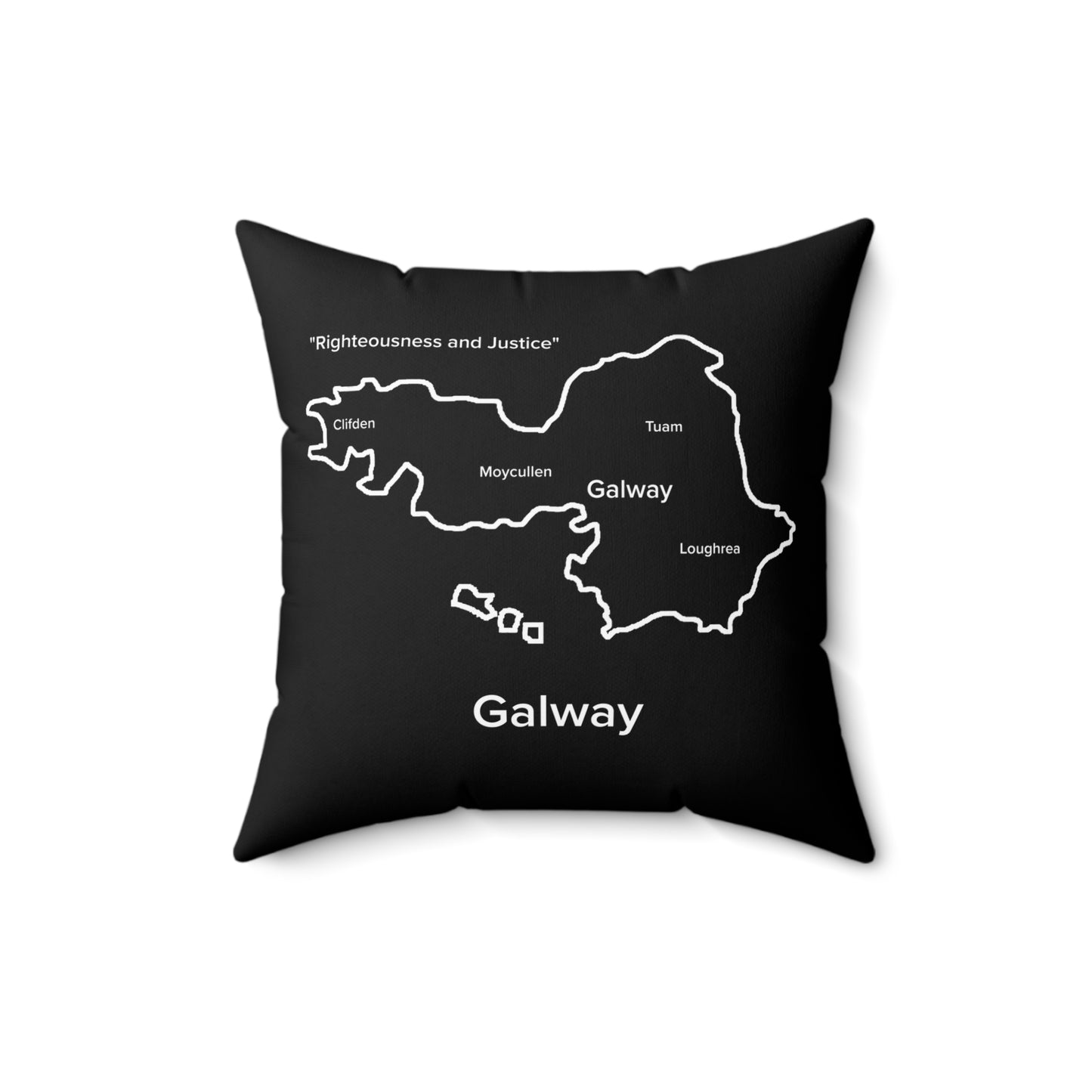 Galway Spun Polyester Square Pillow Black Edition 2 Sizes