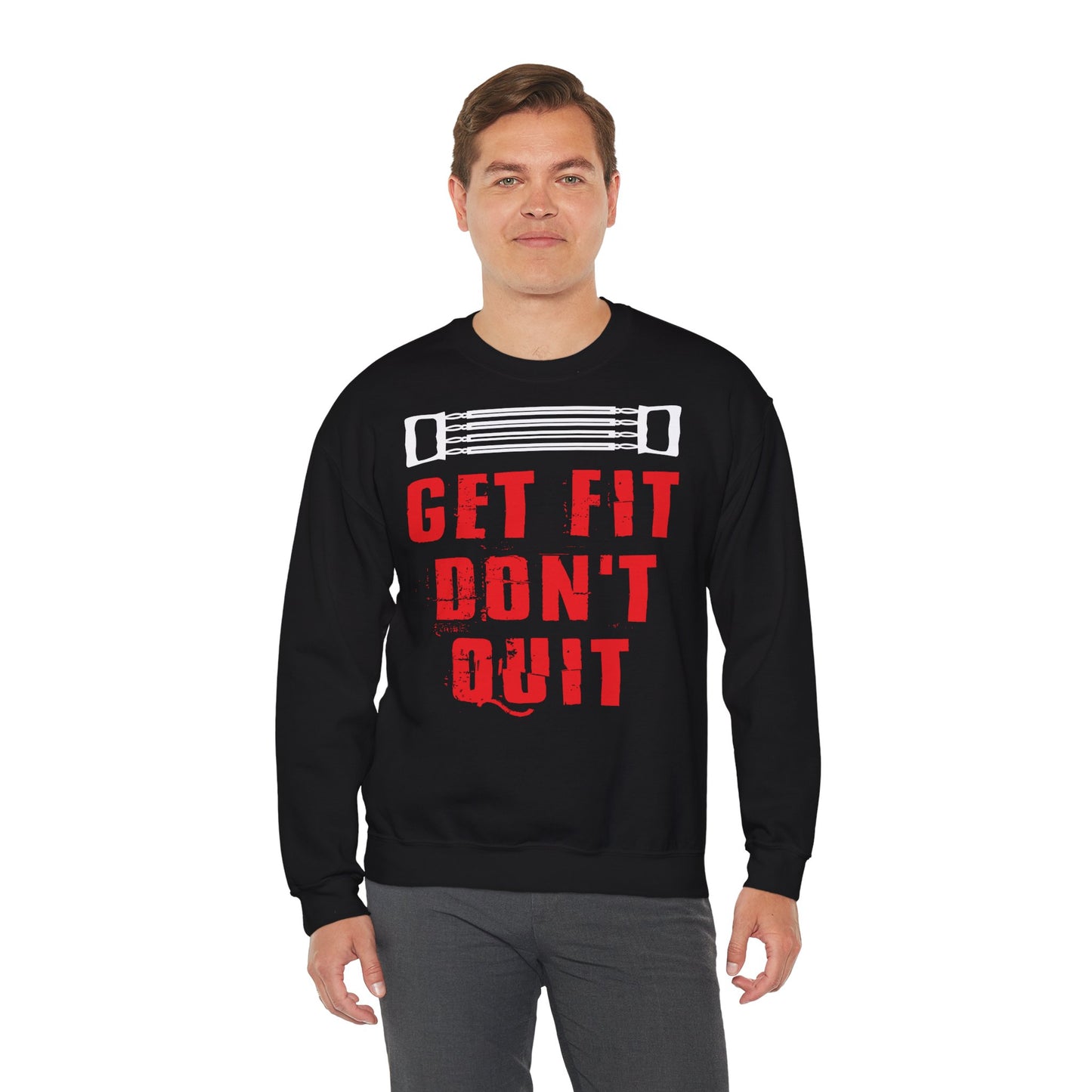 Get Fit Don't Quit Crewneck Sweatshirt - Motivational Fitness Apparel