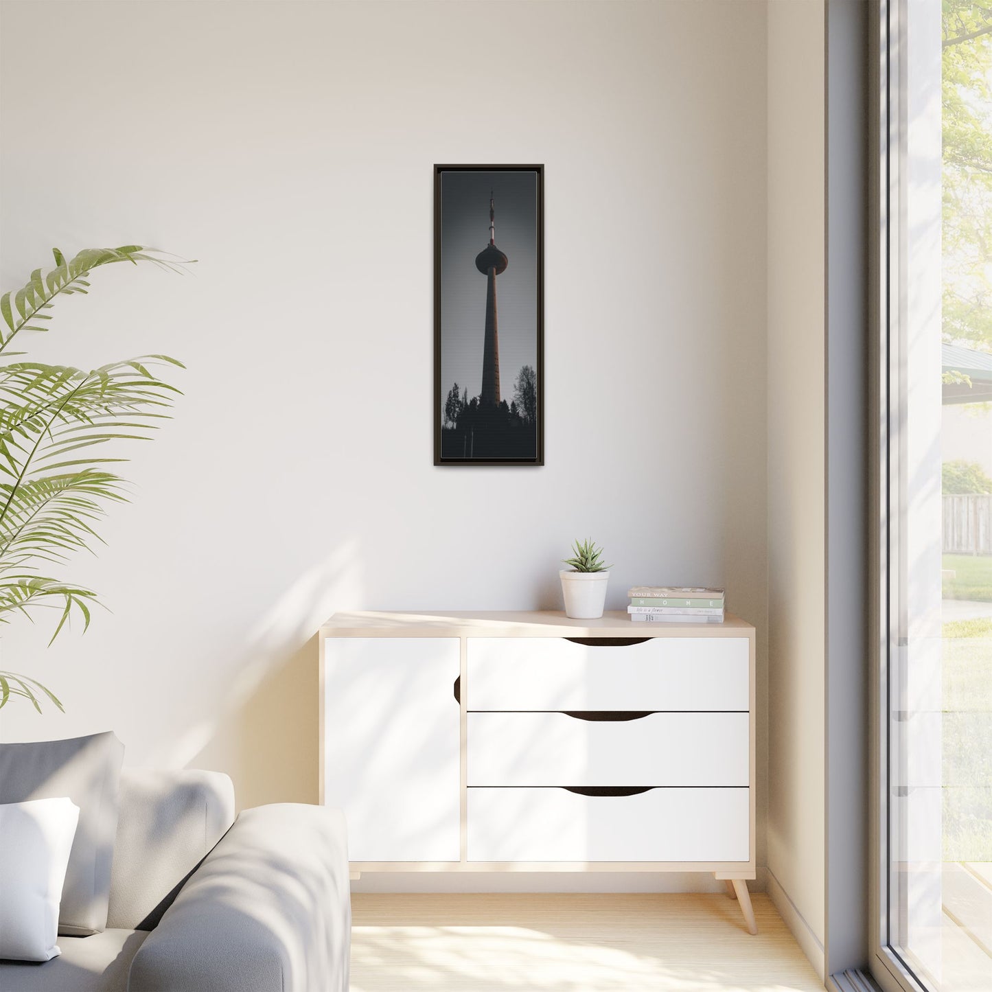 TV Tower Matte Canvas, Framed (Multi-color)