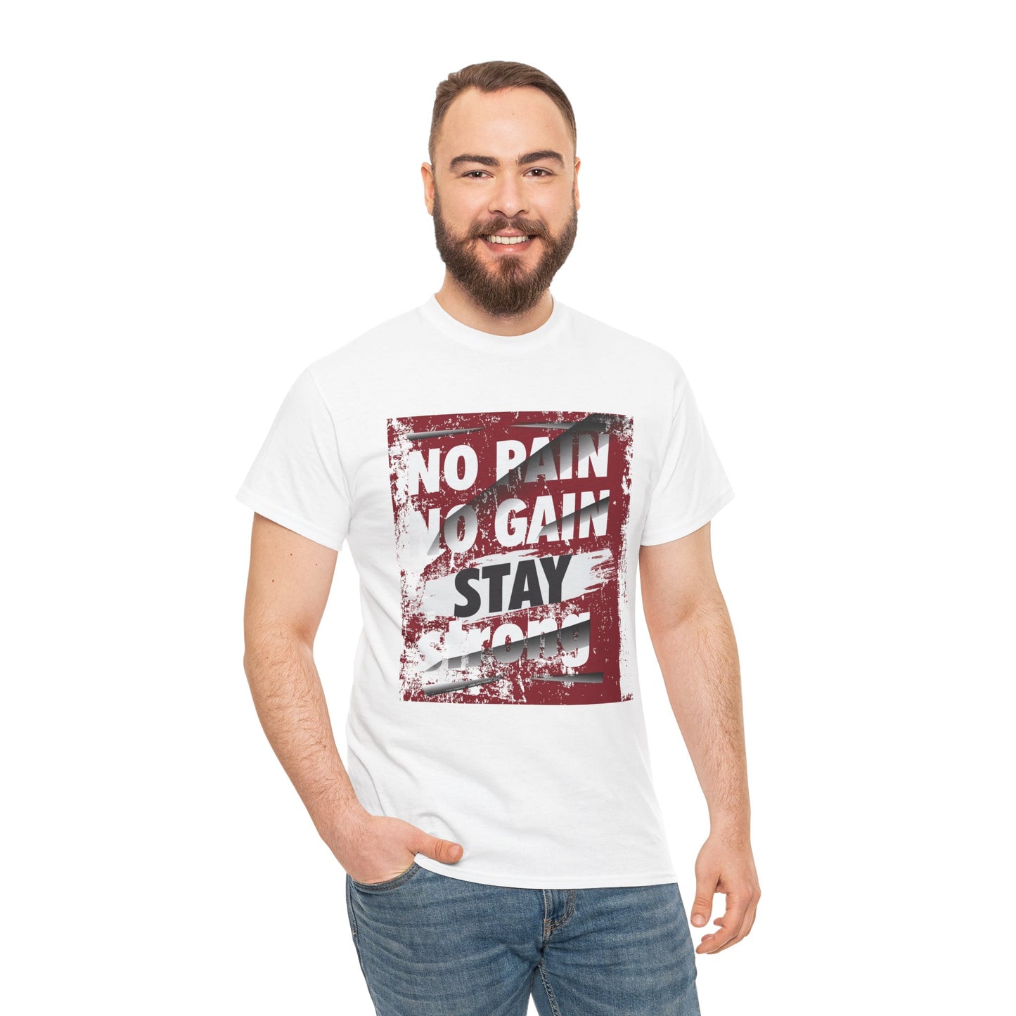 Motivational No Pain No Gain Unisex Heavy Cotton Tee