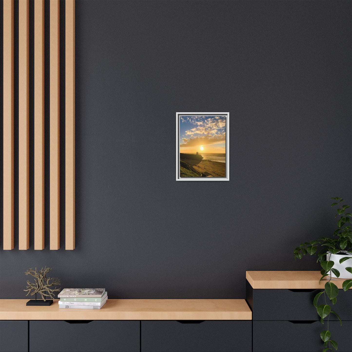 Ballybunion Sunset Castle Matte Canvas, Framed (Multi-color)