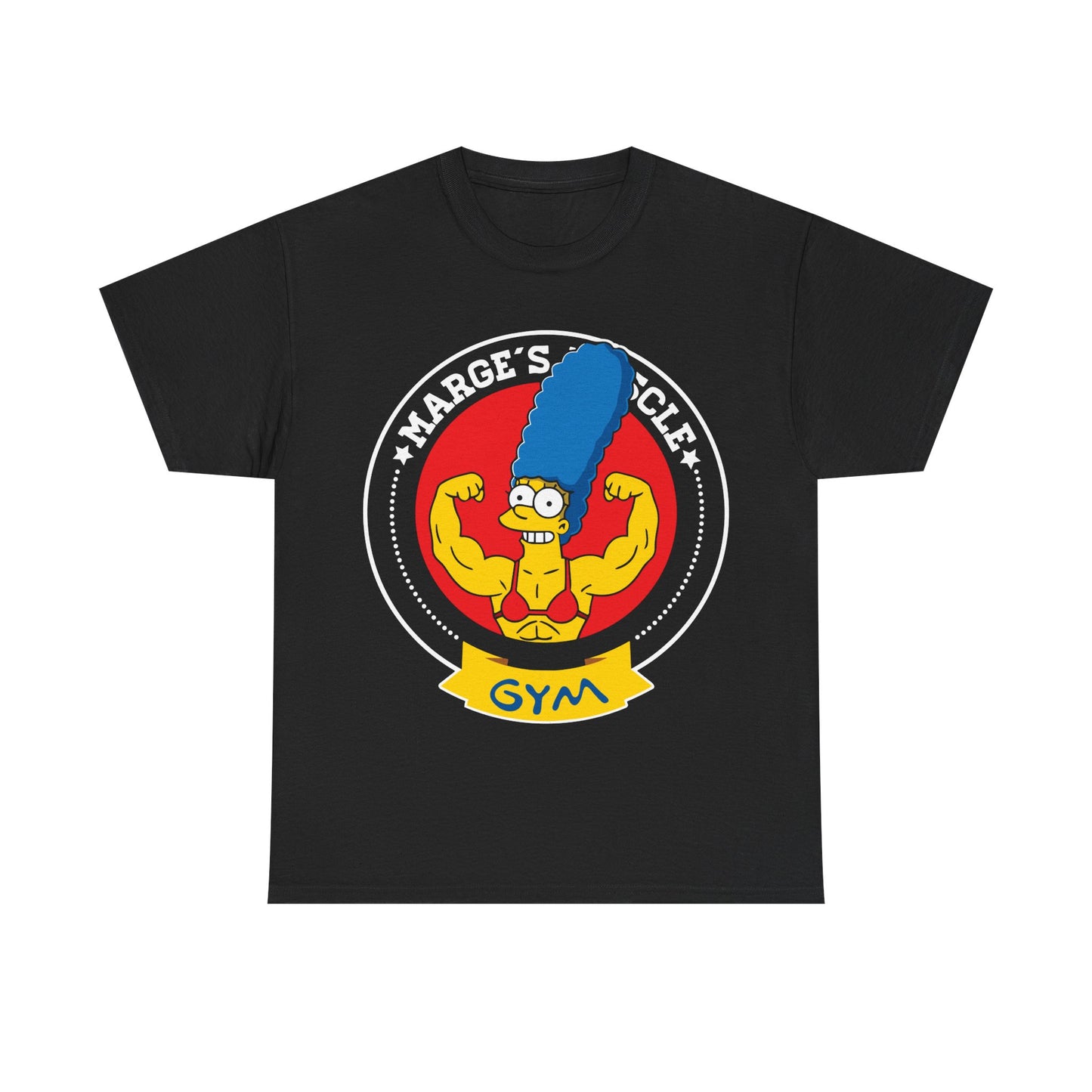 Marge Gym Black Unisex Heavy Cotton Tee