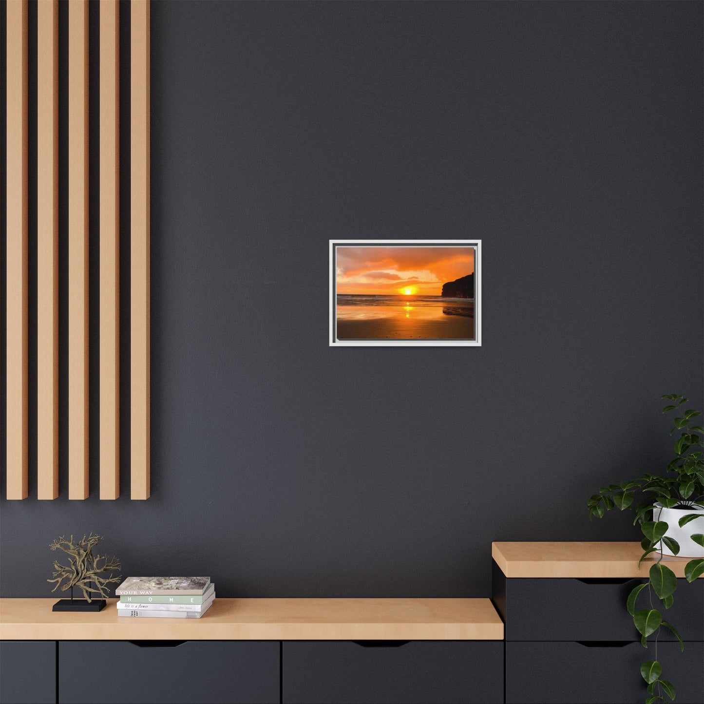 Sunset in Ballybunion Matte Canvas, Framed (Multi-color)