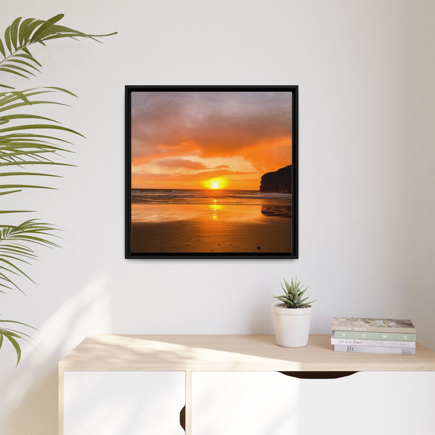 Sunset in Ballybunion Matte Canvas, Framed (Multi-color)