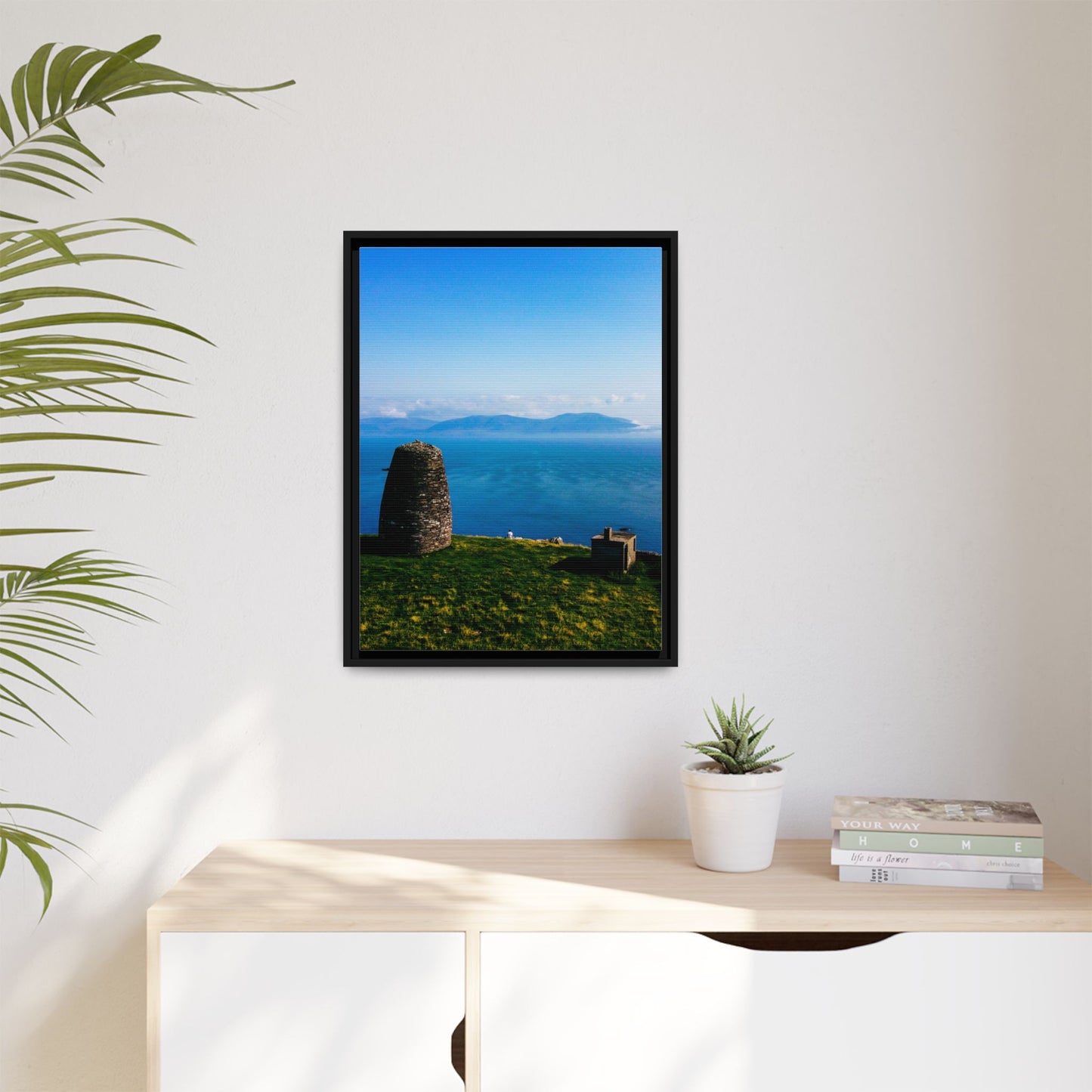 Ask Tower Matte Canvas, Framed (Multi-color)