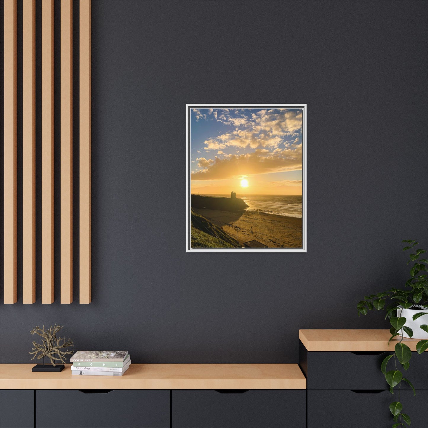 Ballybunion Sunset Castle Matte Canvas, Framed (Multi-color)