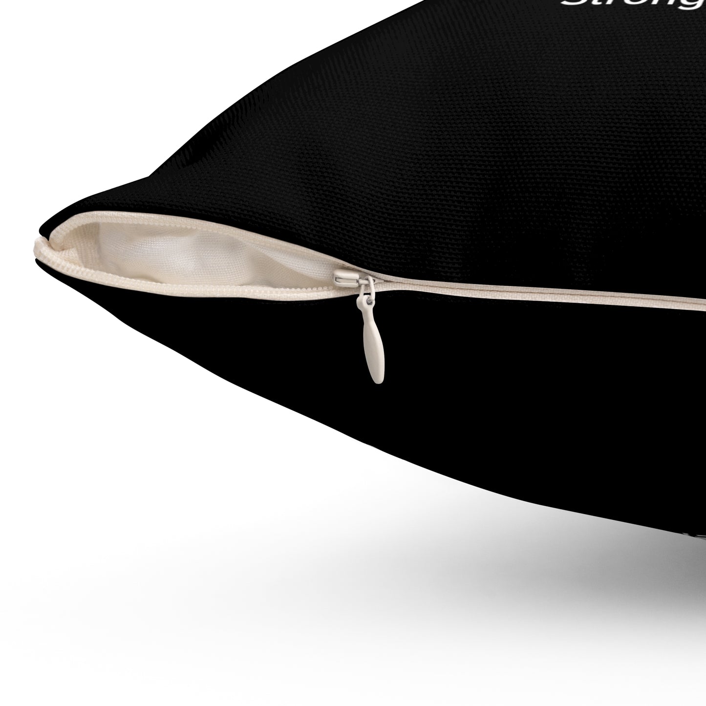 Meath Spun Polyester Square Pillow Black Edition 2 Sizes