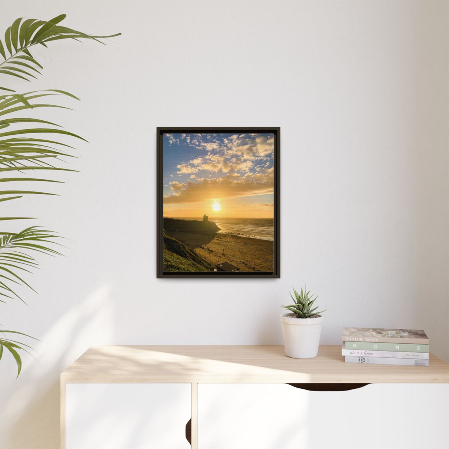 Ballybunion Sunset Castle Matte Canvas, Framed (Multi-color)