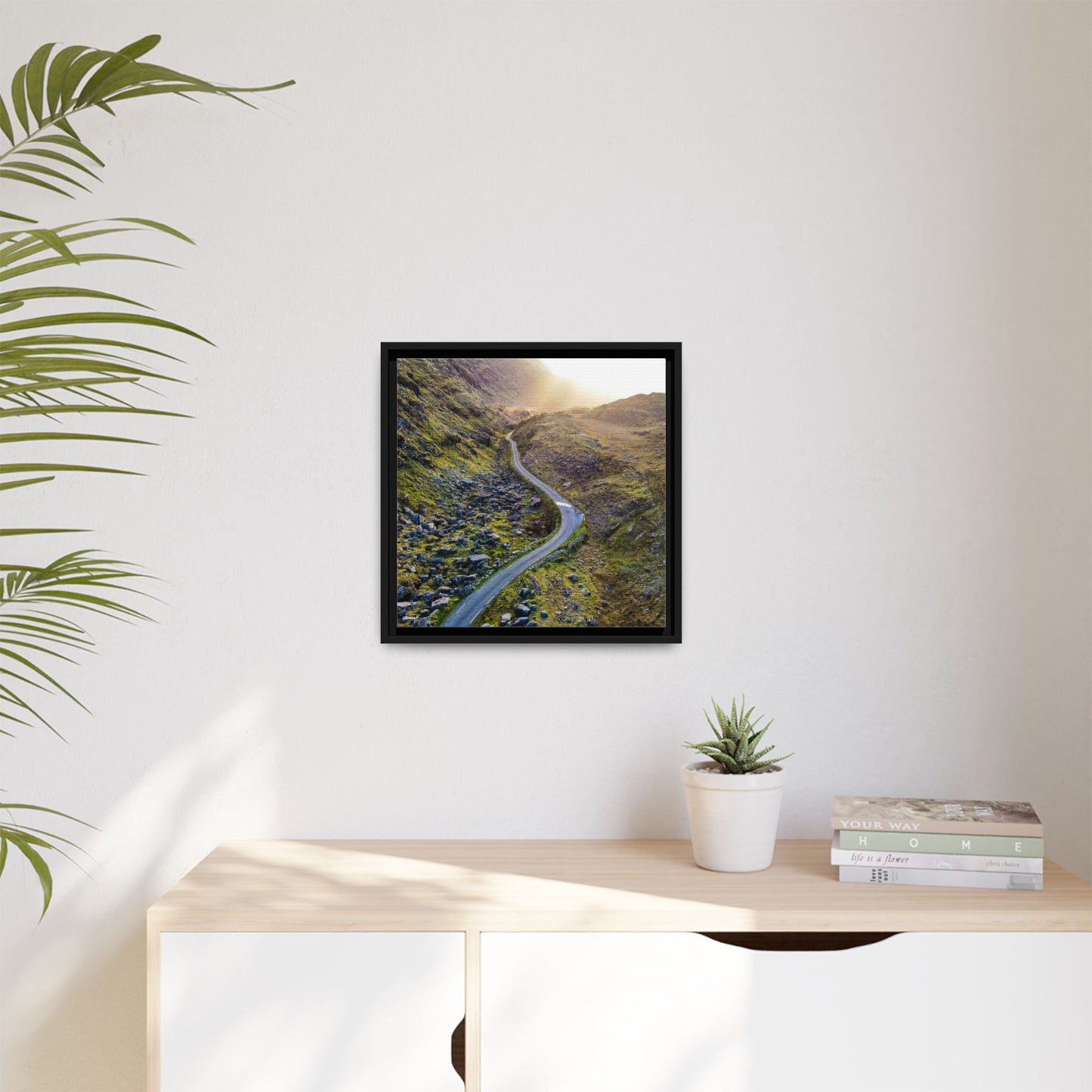 Valley Road Matte Canvas, Framed (Multi-color)