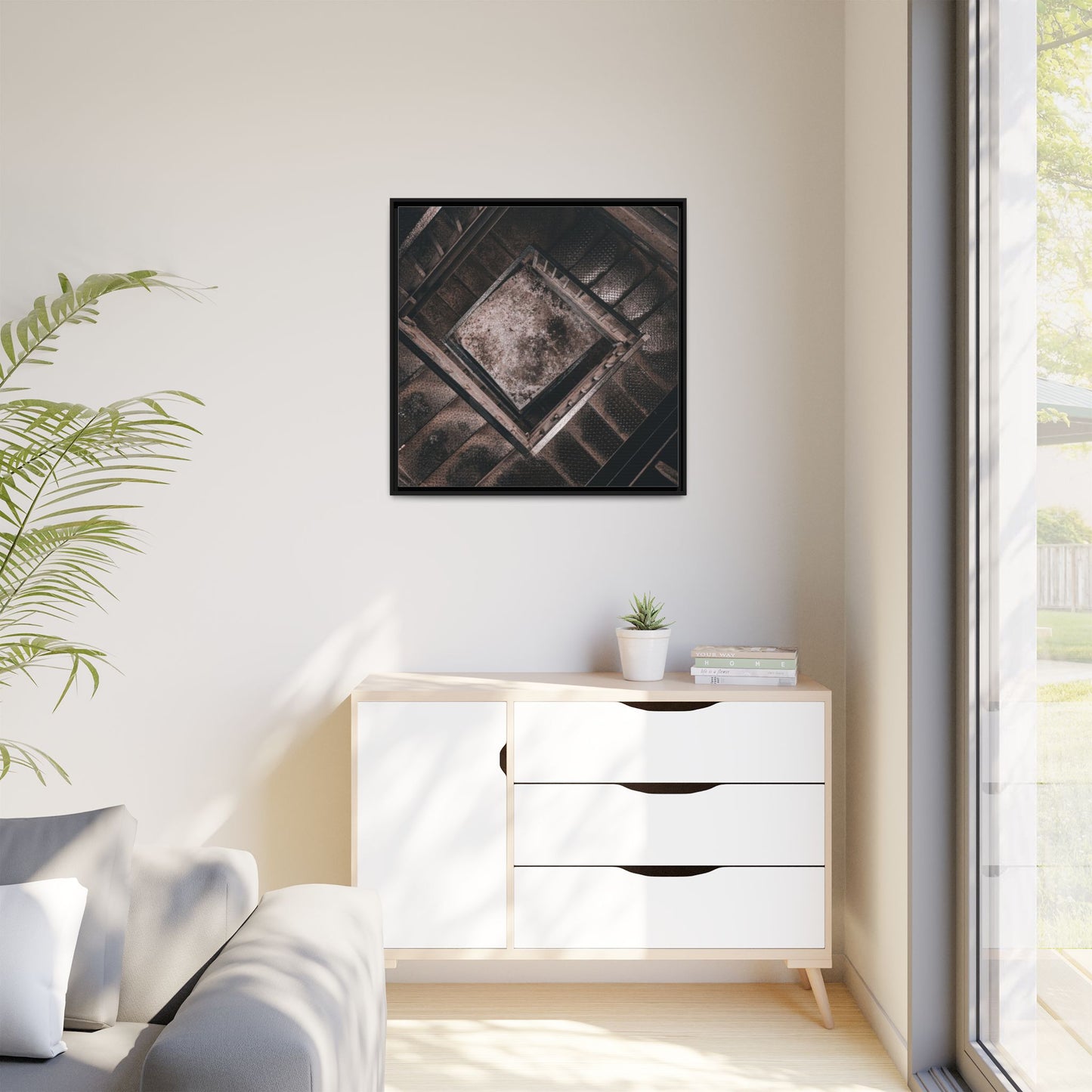 Stairs To Demon World Matte Canvas, Framed (Multi-color)