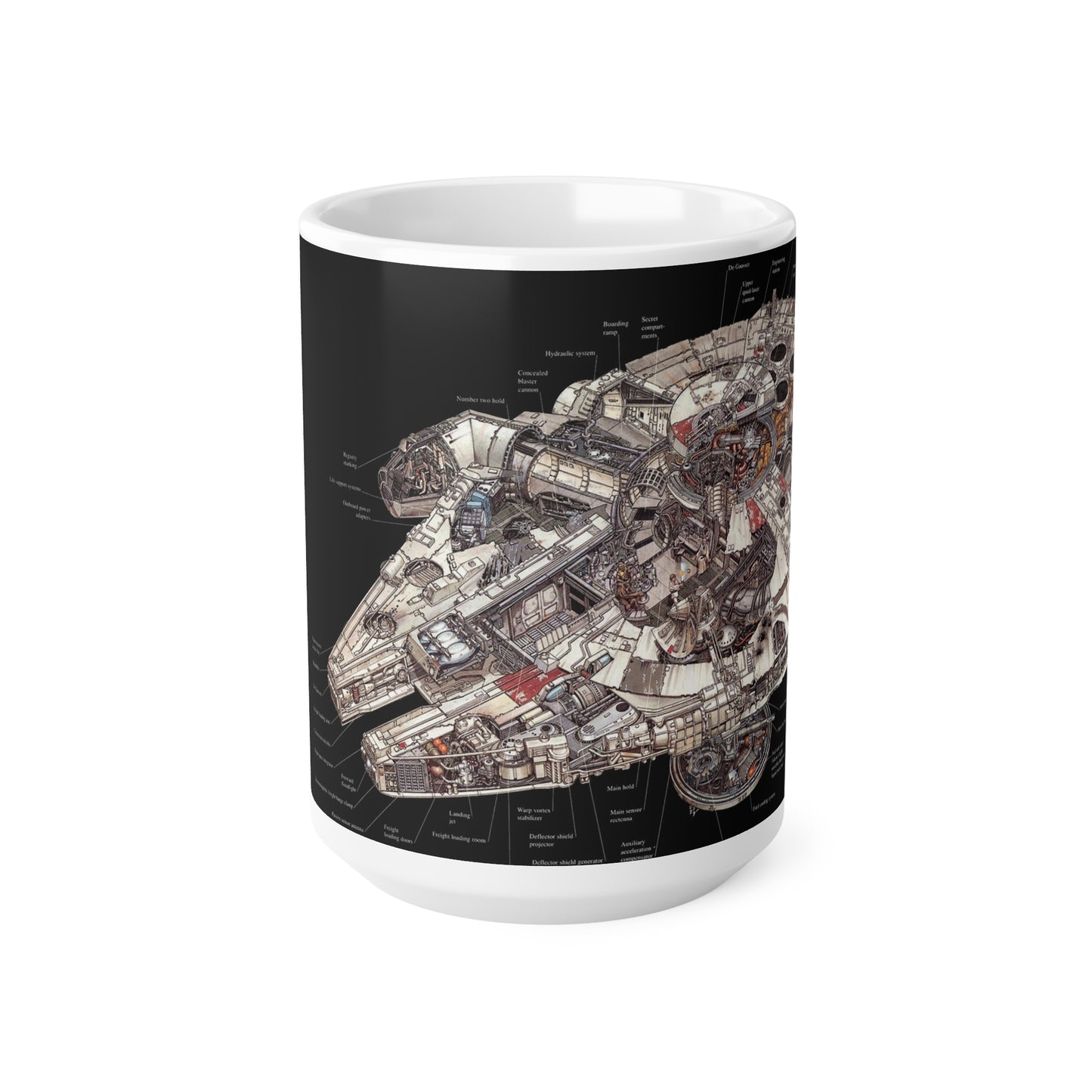 Stylish Spaceship Design Ceramic Coffee Cups, 11oz, 15oz