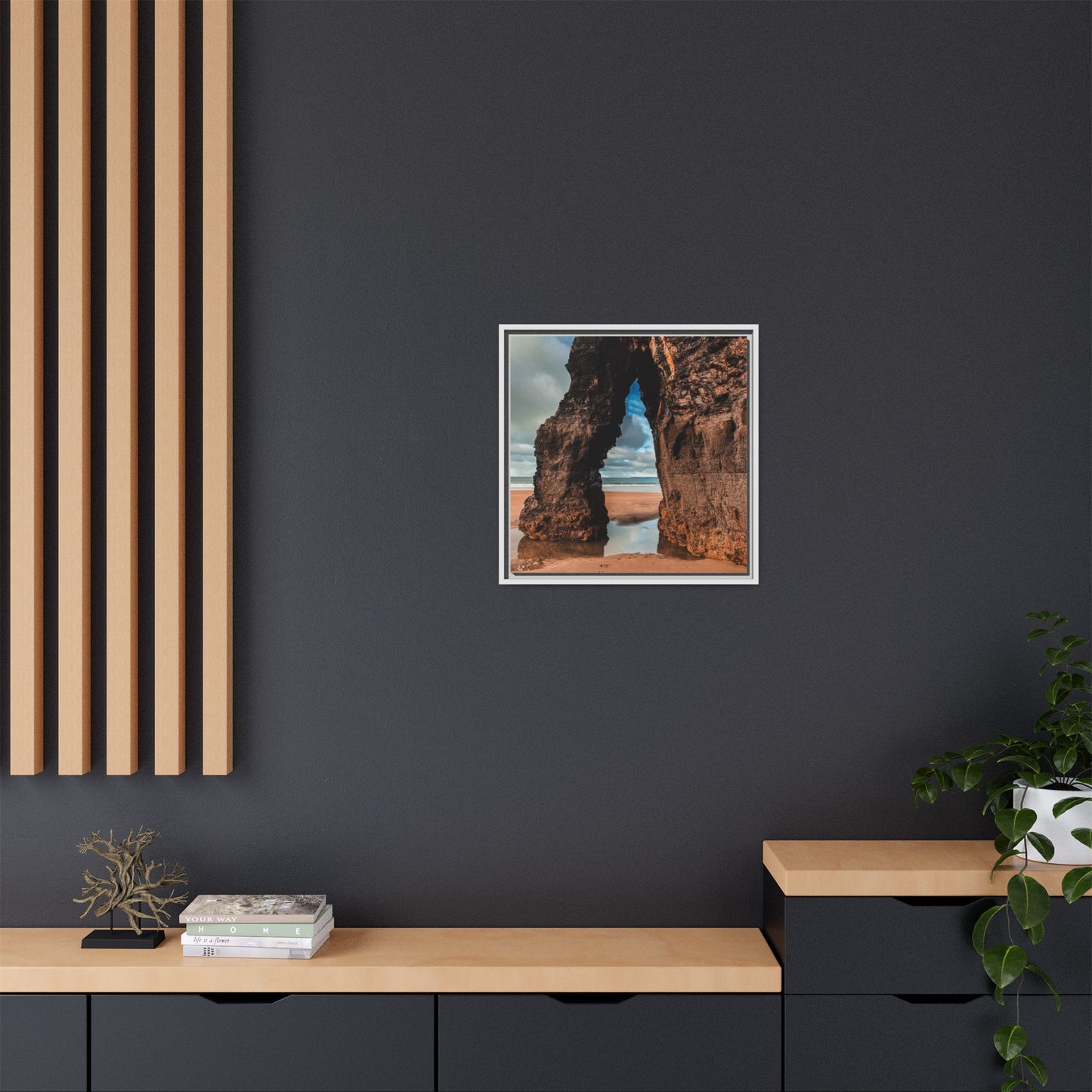 Ballybunion Cliff Matte Canvas, Framed (Multi-color)