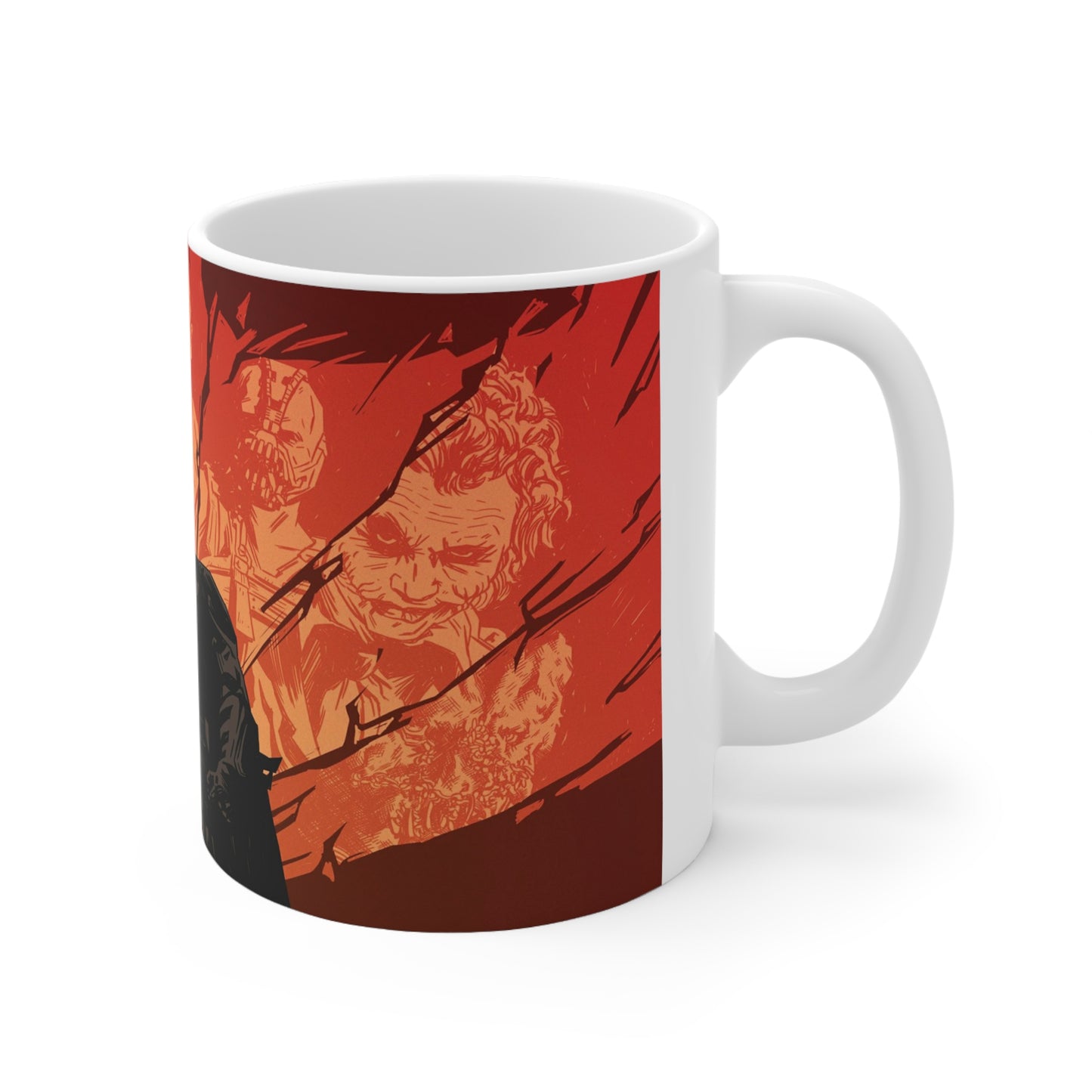 Heroic Ceramic Coffee Cups - 11oz & 15oz, Batman-Inspired Design for Coffee Lovers
