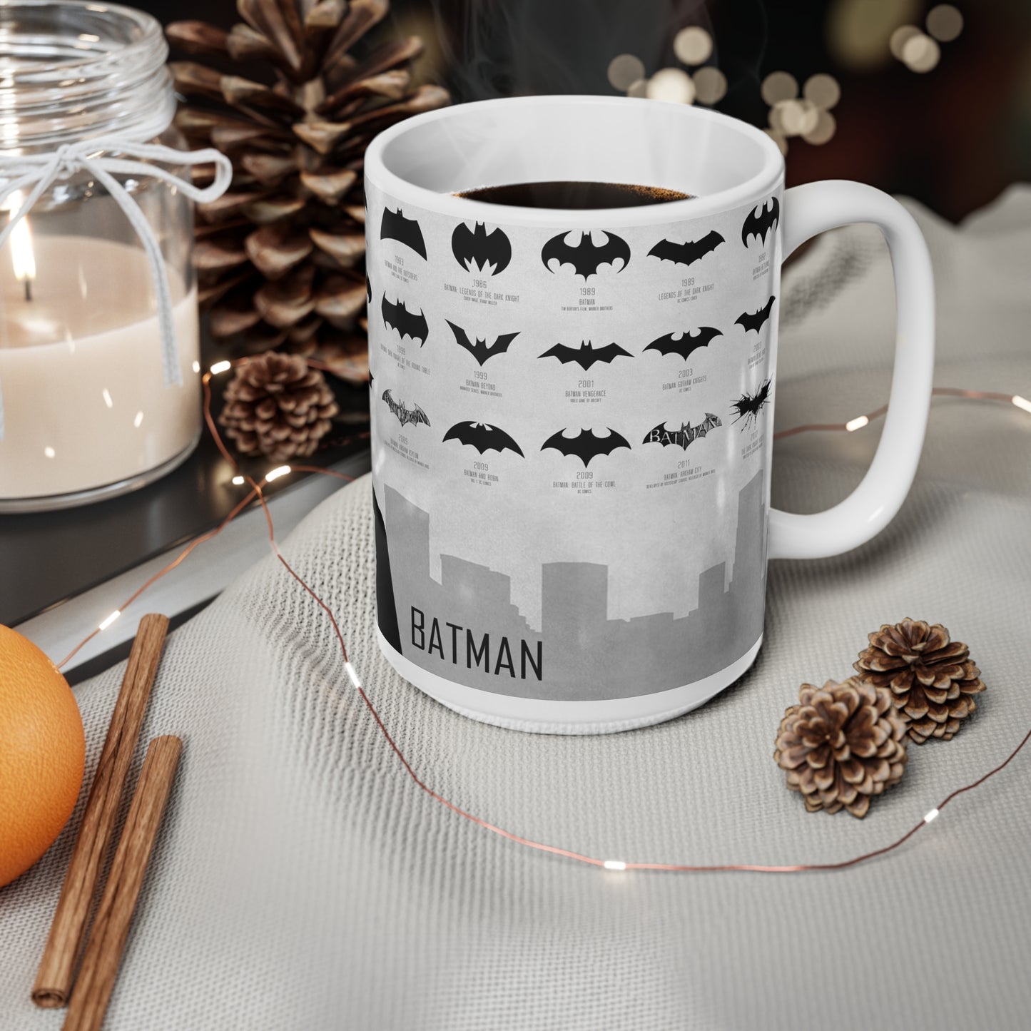 Batman Evolution Ceramic Coffee Cup - 11oz & 15oz, Perfect for Fans and Collectors