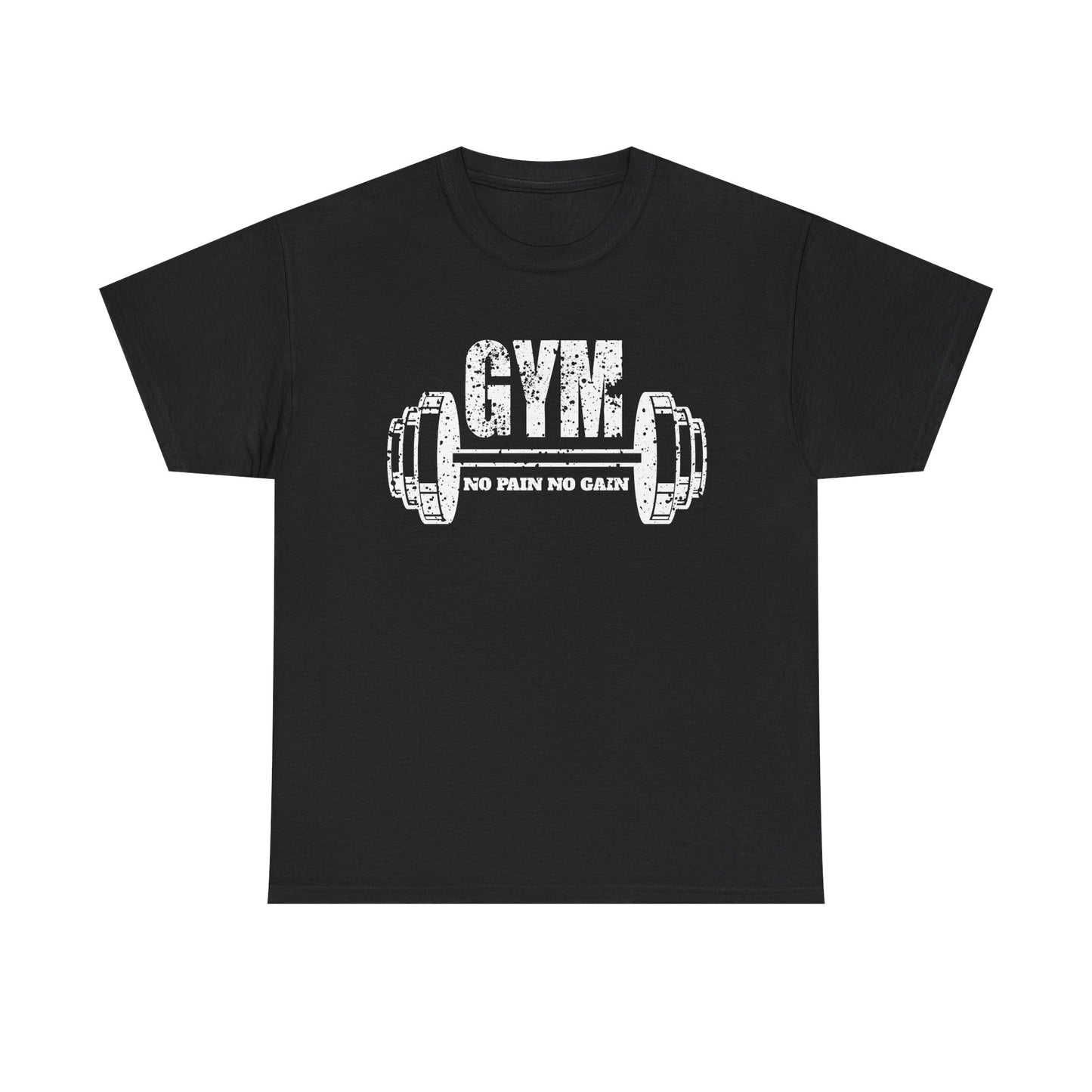 Gym Motivation Unisex Heavy Cotton Tee - No Pain No Gain Design