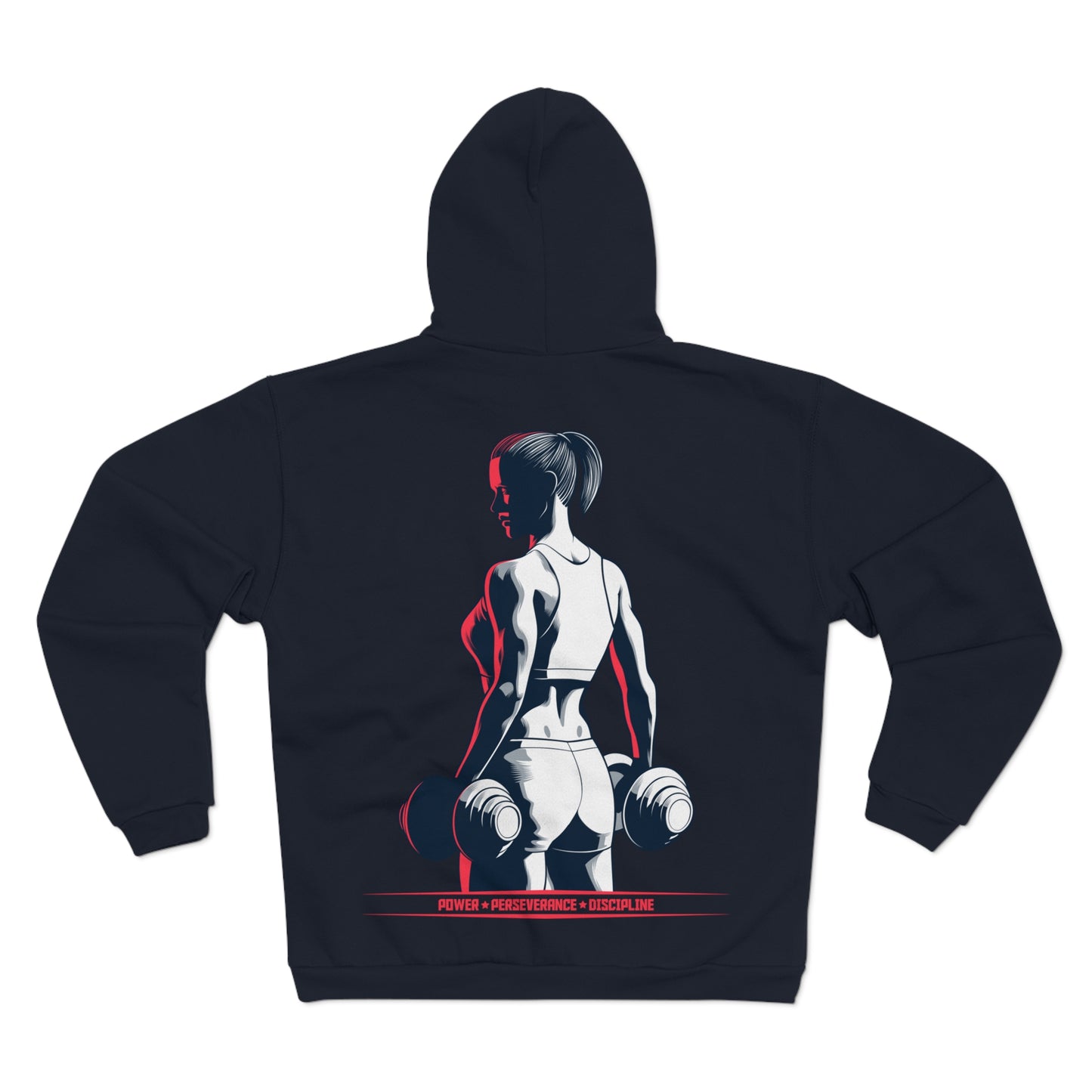 Power & Perseverance Unisex Hooded Zip Sweatshirt - Motivational Fitness Apparel