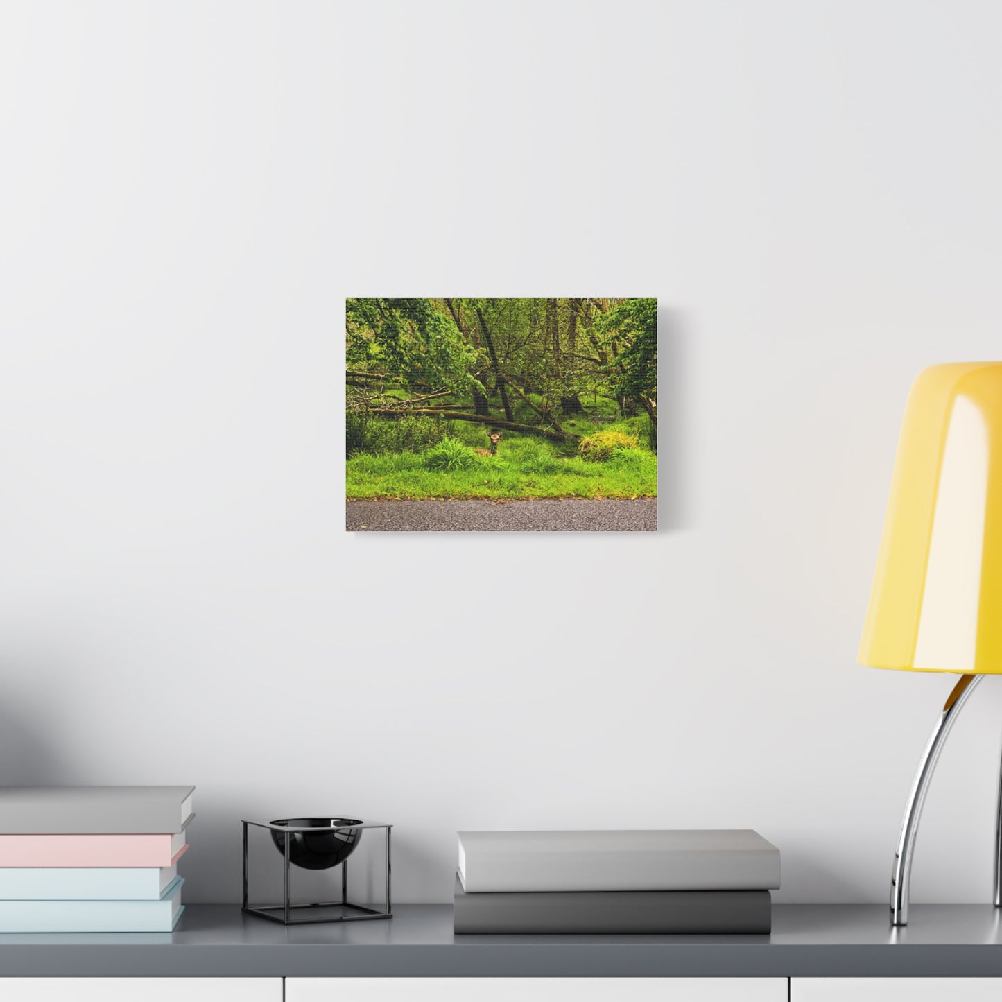 Deer in Ditch Matte Canvas, Stretched, 1.25"