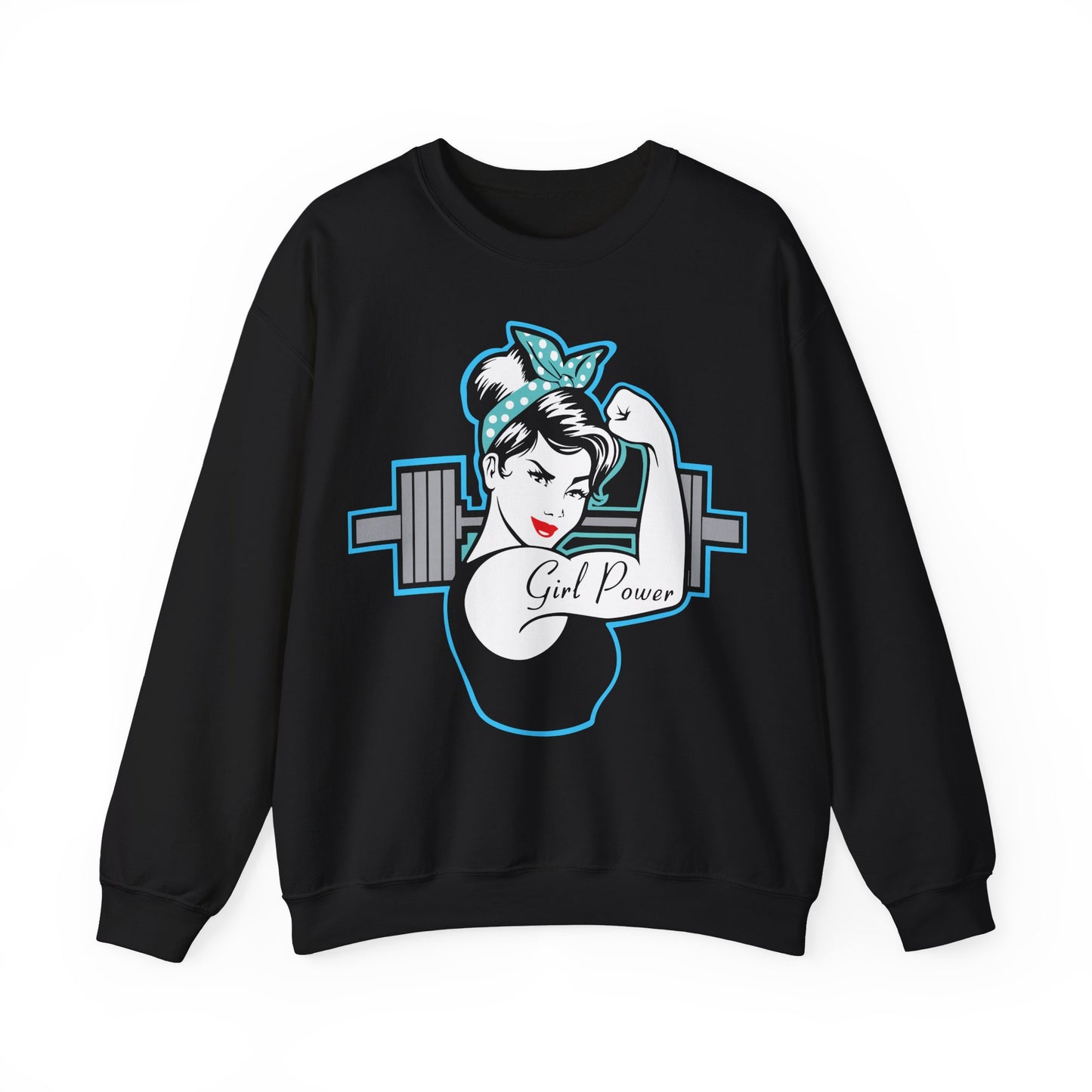 Girl Power Unisex Heavy Blend™ Sweatshirt - Strong & Stylish Gym Apparel Black
