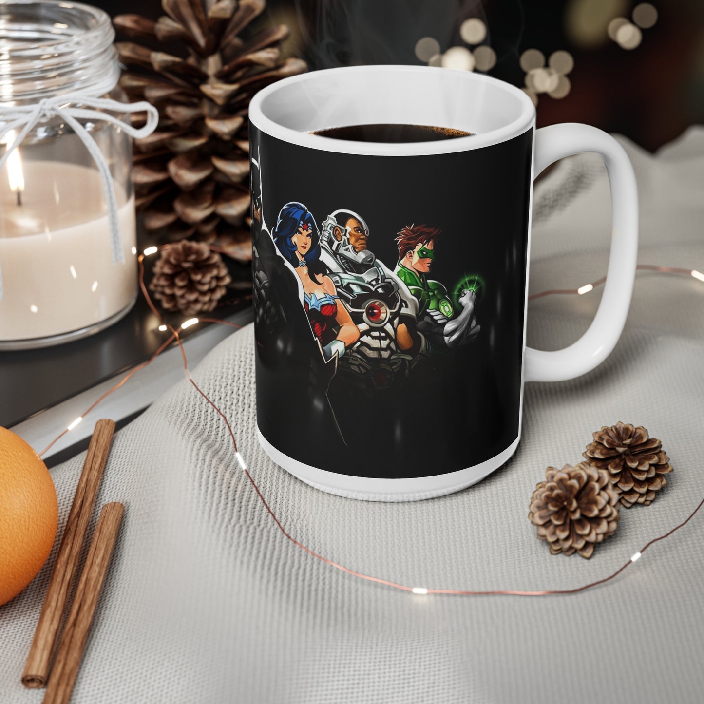 Justice League Ceramic Coffee Cups - 11oz & 15oz | Superhero Mugs for Comic Fans