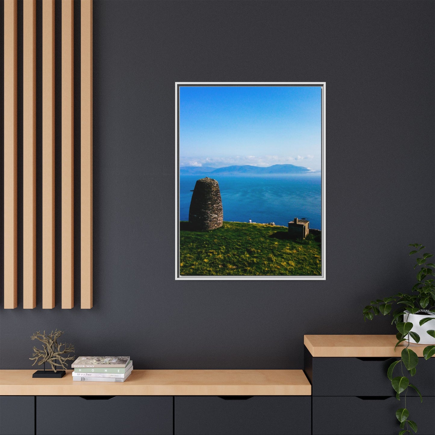 Ask Tower Matte Canvas, Framed (Multi-color)