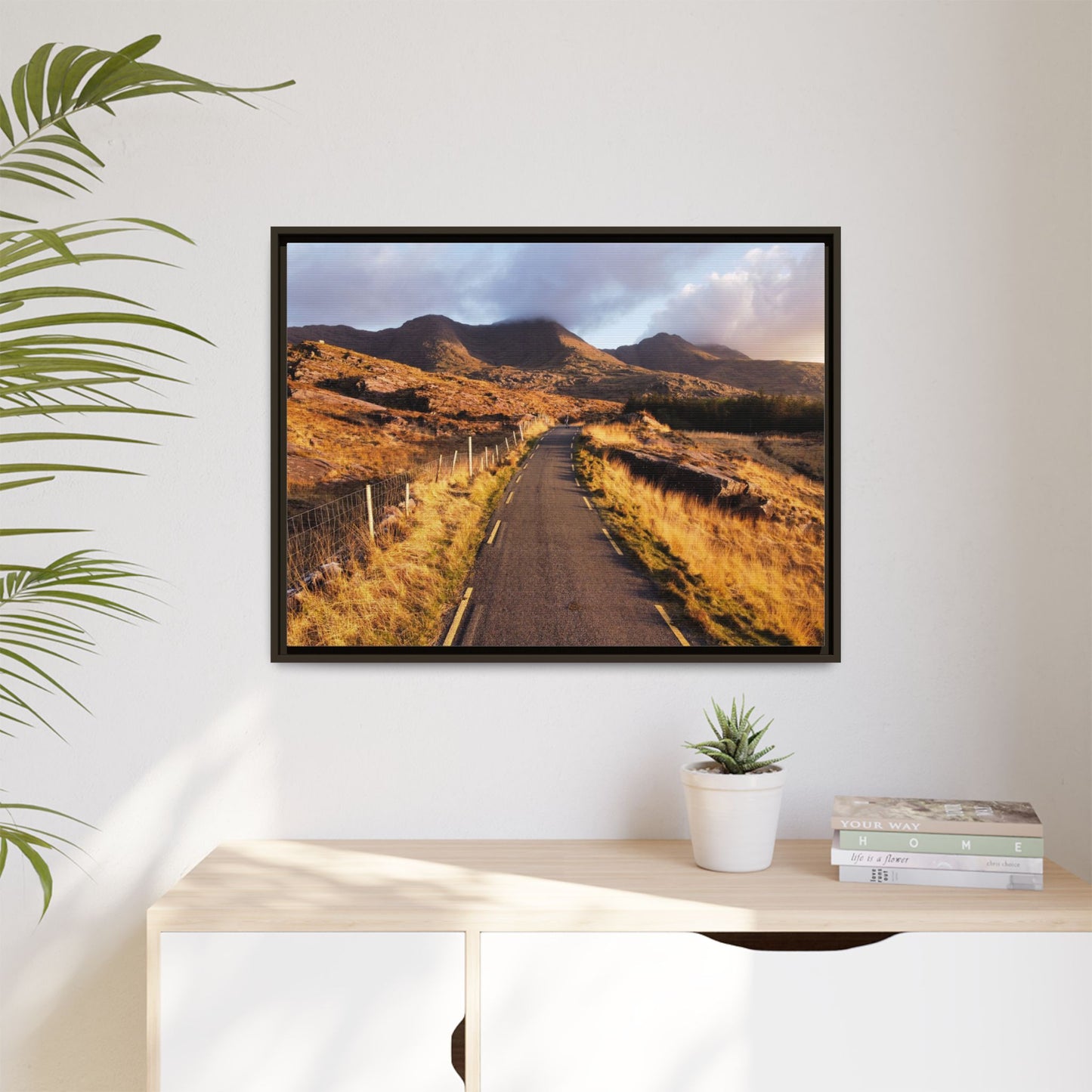 Sunset Road Matte Canvas, Framed (Multi-color)