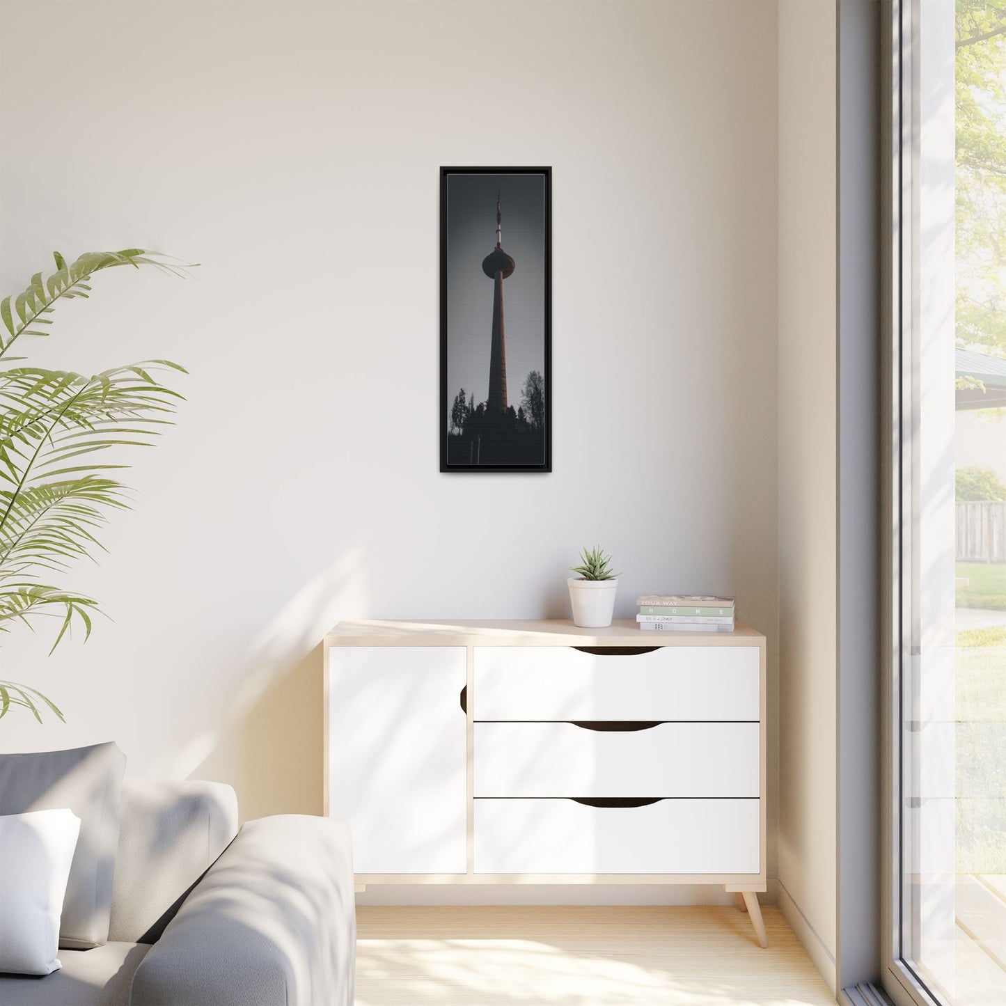 TV Tower Matte Canvas, Framed (Multi-color)