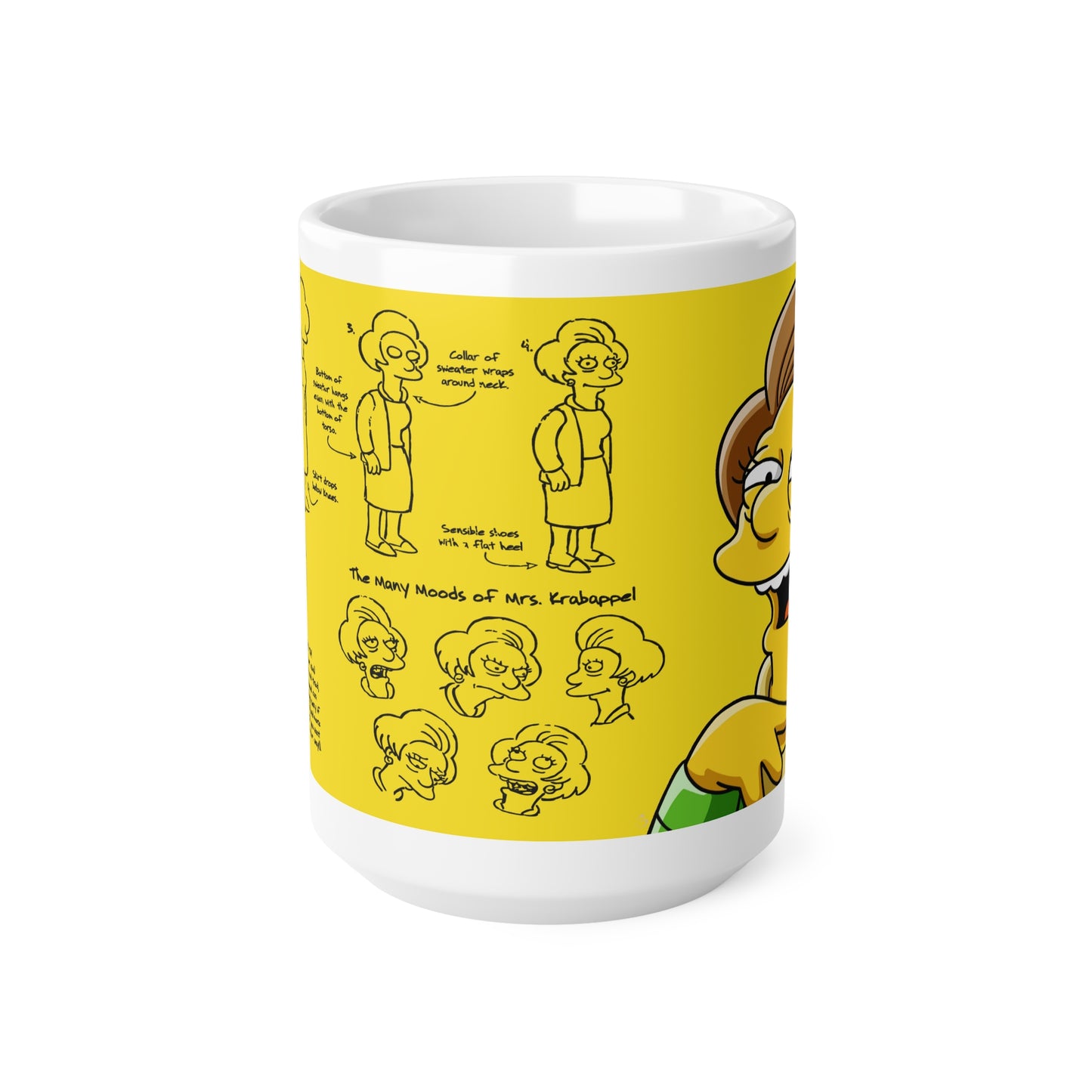 Mrs. Krabappel Moods Ceramic Coffee Cup - Fun 11oz & 15oz Mugs for Teachers and Fans