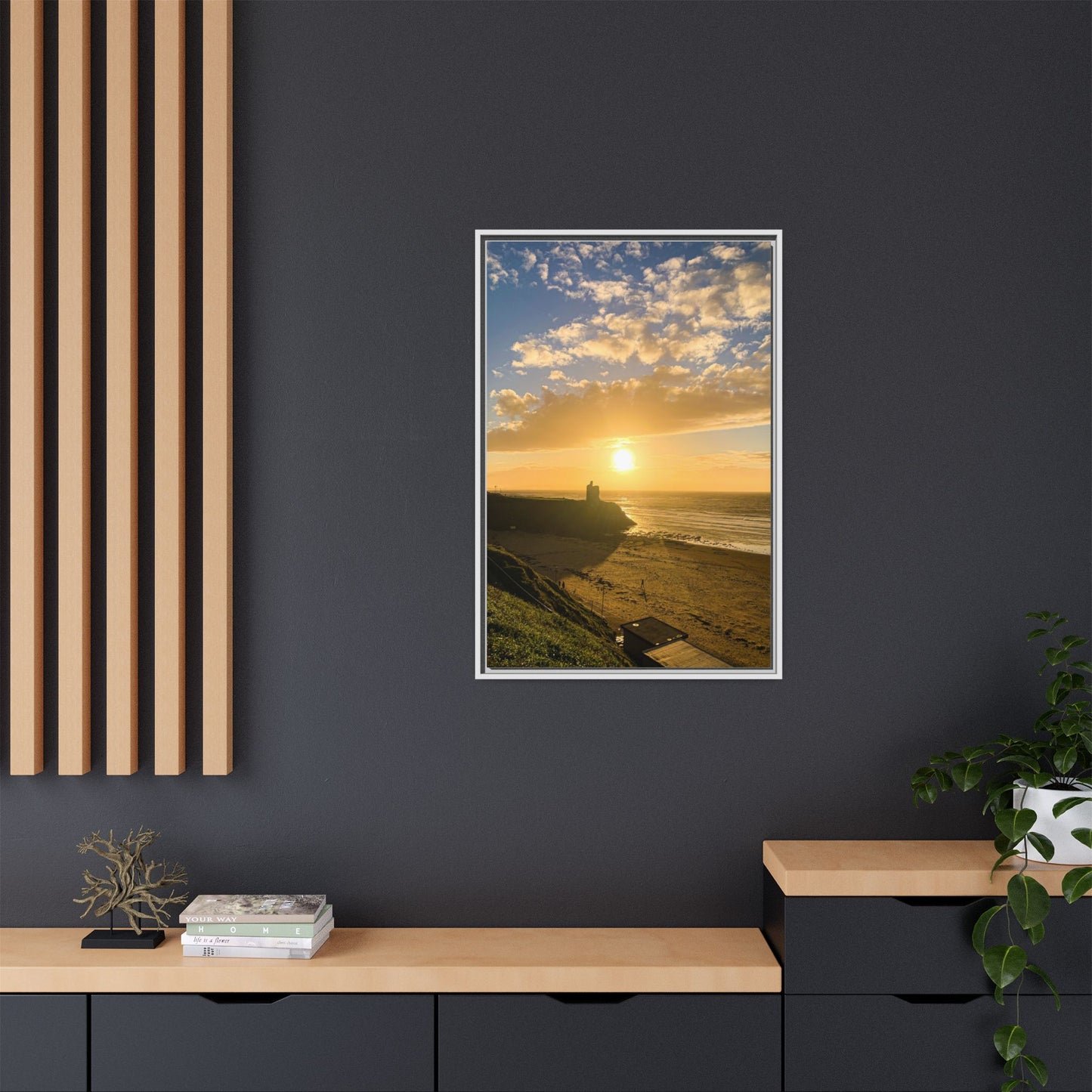 Ballybunion Sunset Castle Matte Canvas, Framed (Multi-color)