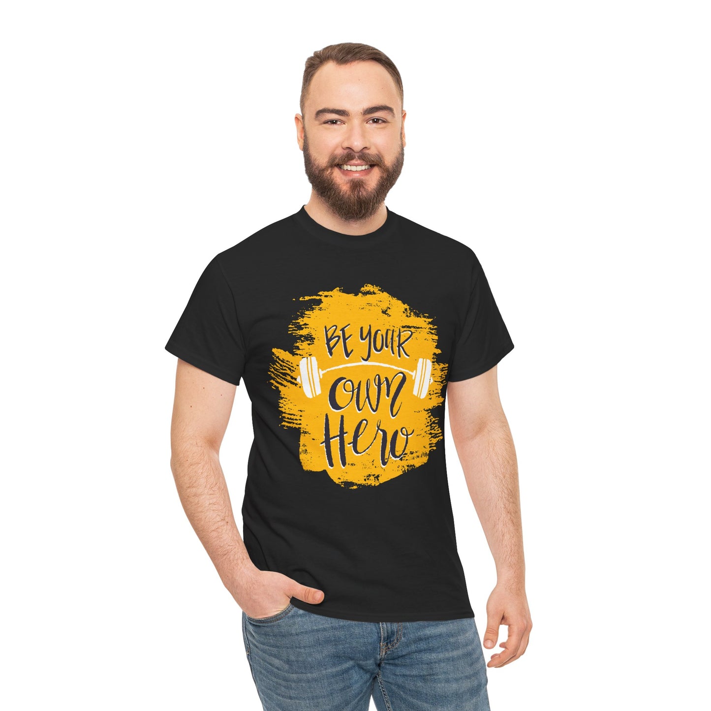 Be Your Own Hero Unisex Heavy Cotton Tee - Motivational Fitness Shirt