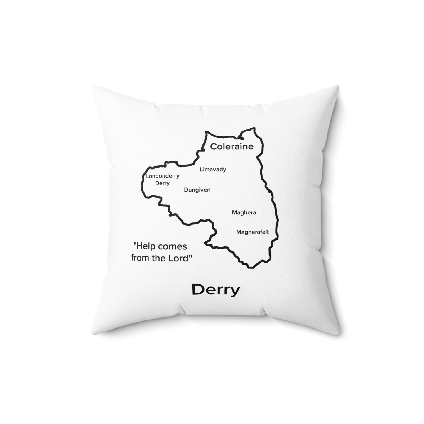 Derry Spun Polyester Square Pillow White Edition 2 Sizes